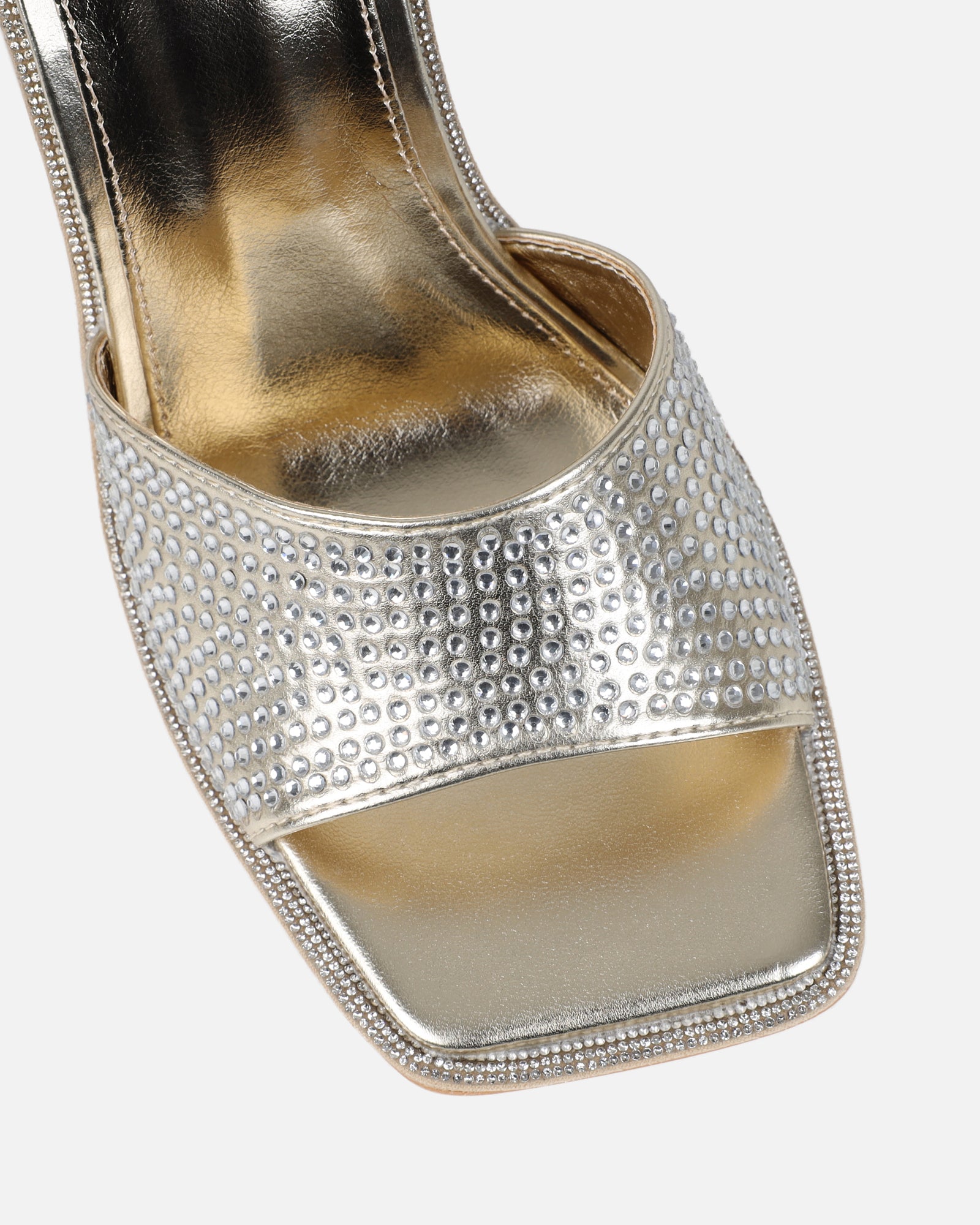 Birdie Gold Metallic Diamante Mules | SIMMi London