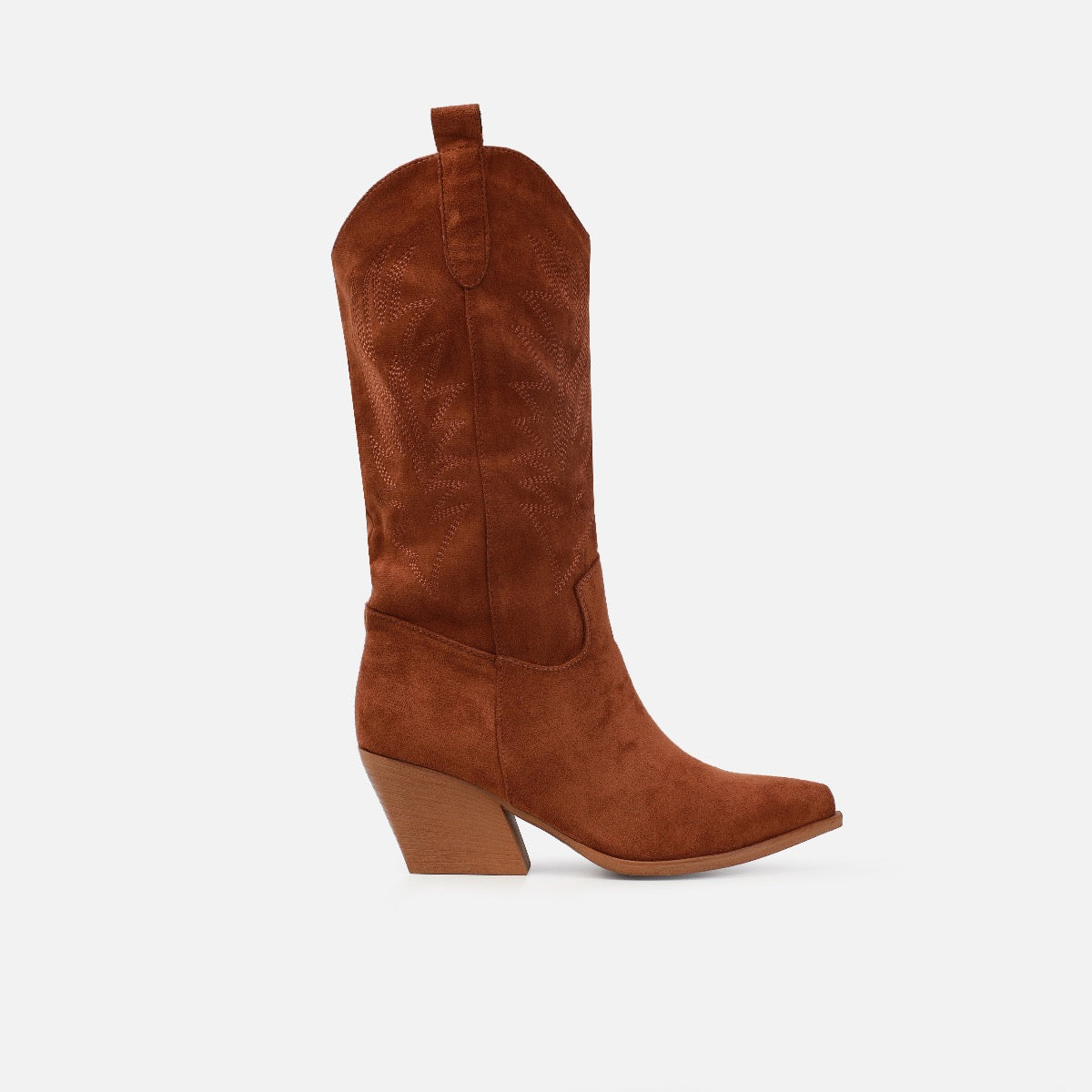 Lasso Tan Faux Suede Cowboy Western Boots | SIMMI London