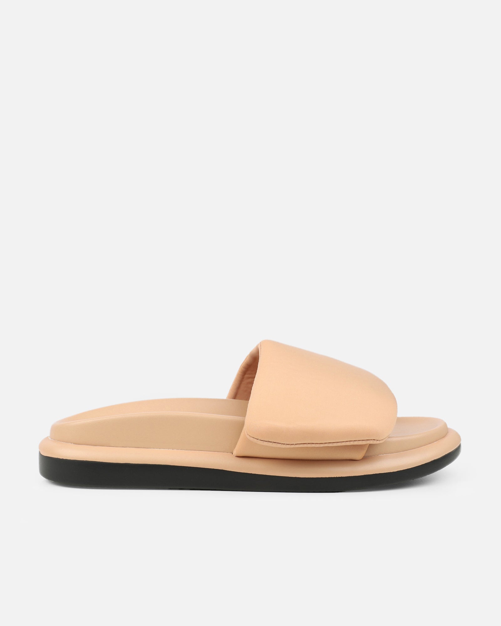 Cactus Beige Padded Slider Sandals | SIMMI London