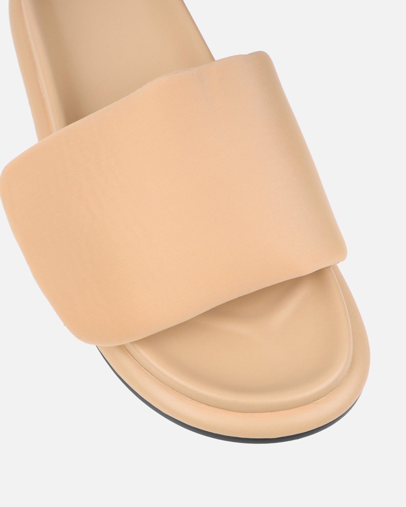 Cactus Beige Padded Slider Sandals | SIMMI London