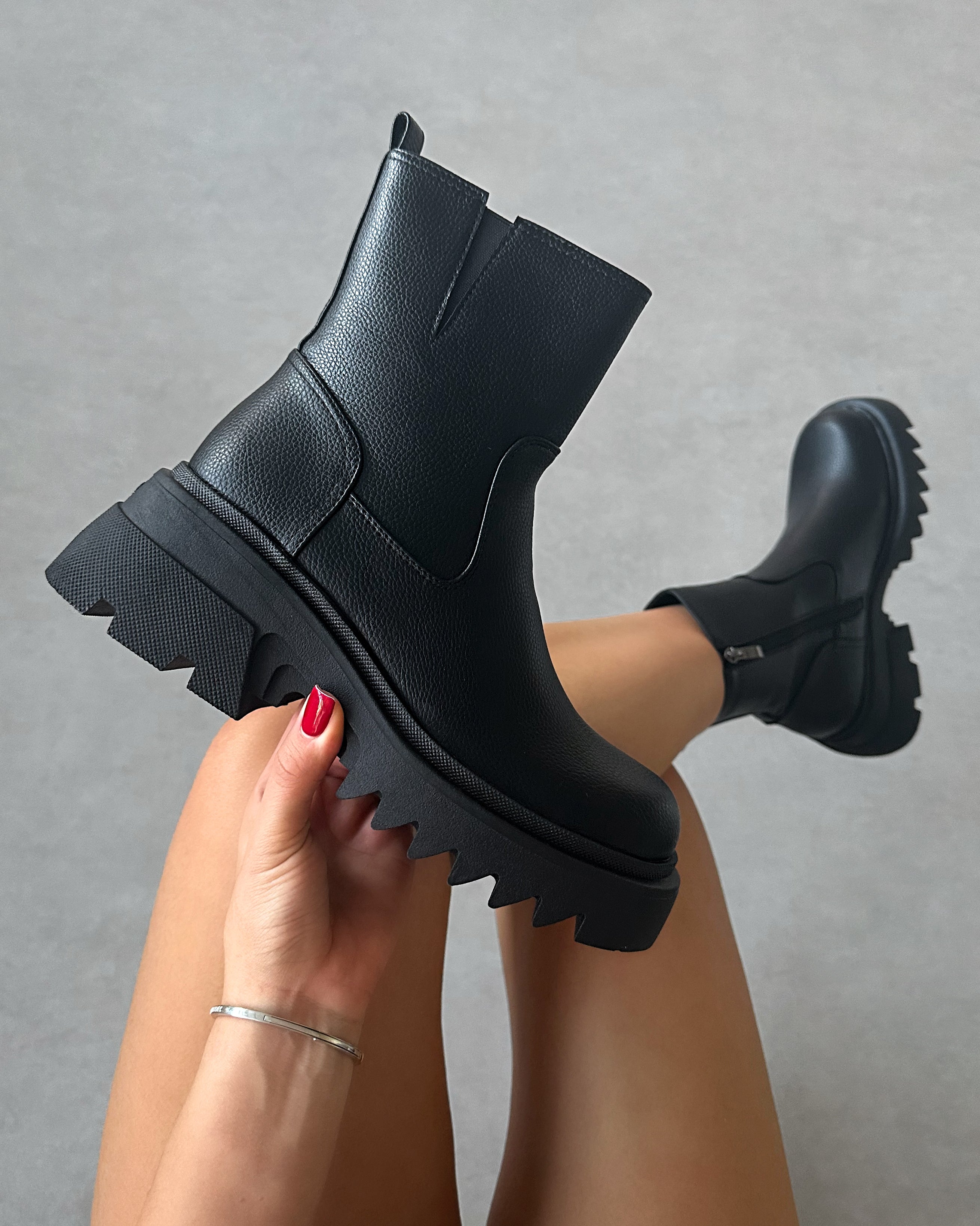 Candace Black Chunky Ankle Boots | SIMMI London