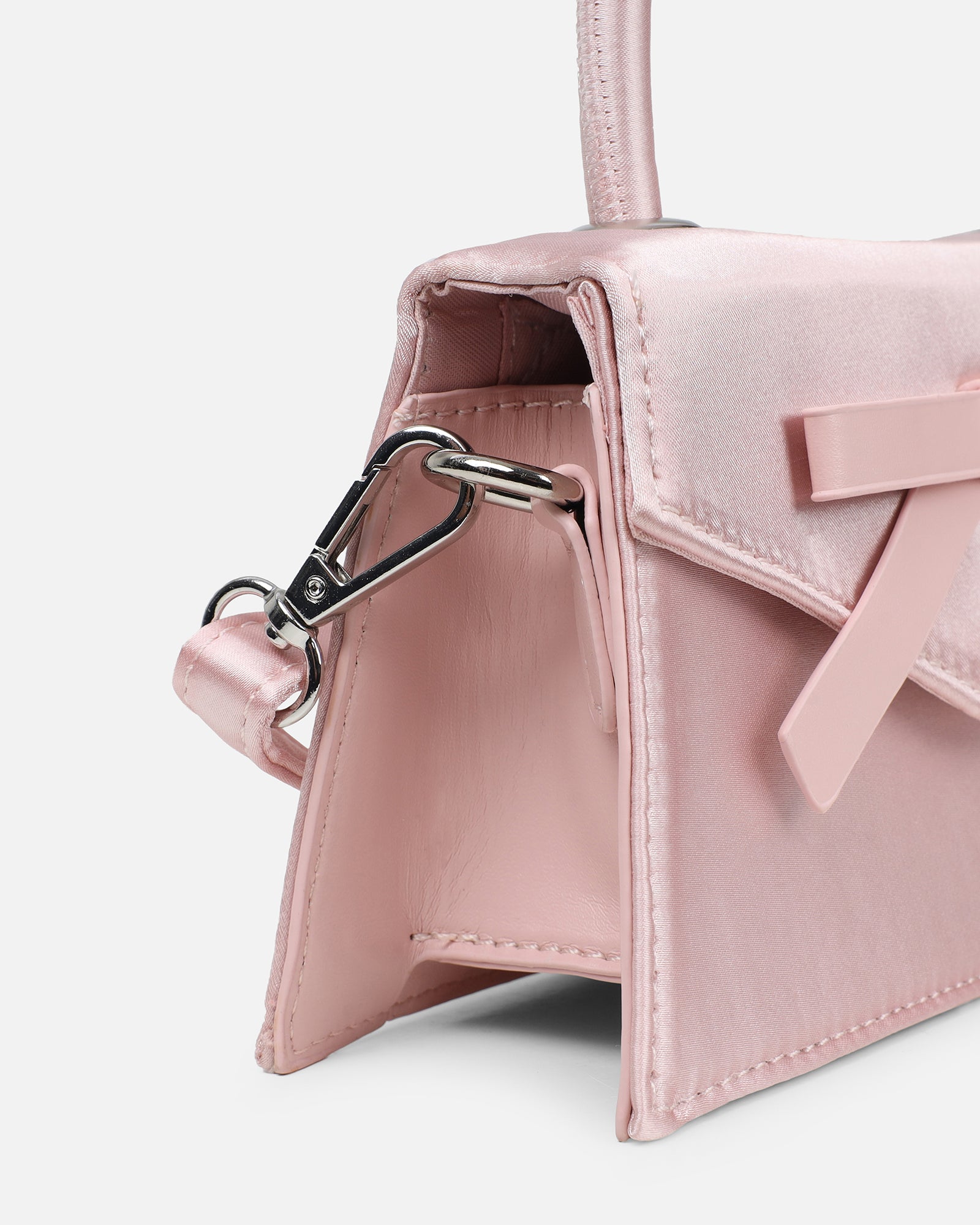 Caressa Pink Satin Bow Detail Top handle Bag | SIMMI London
