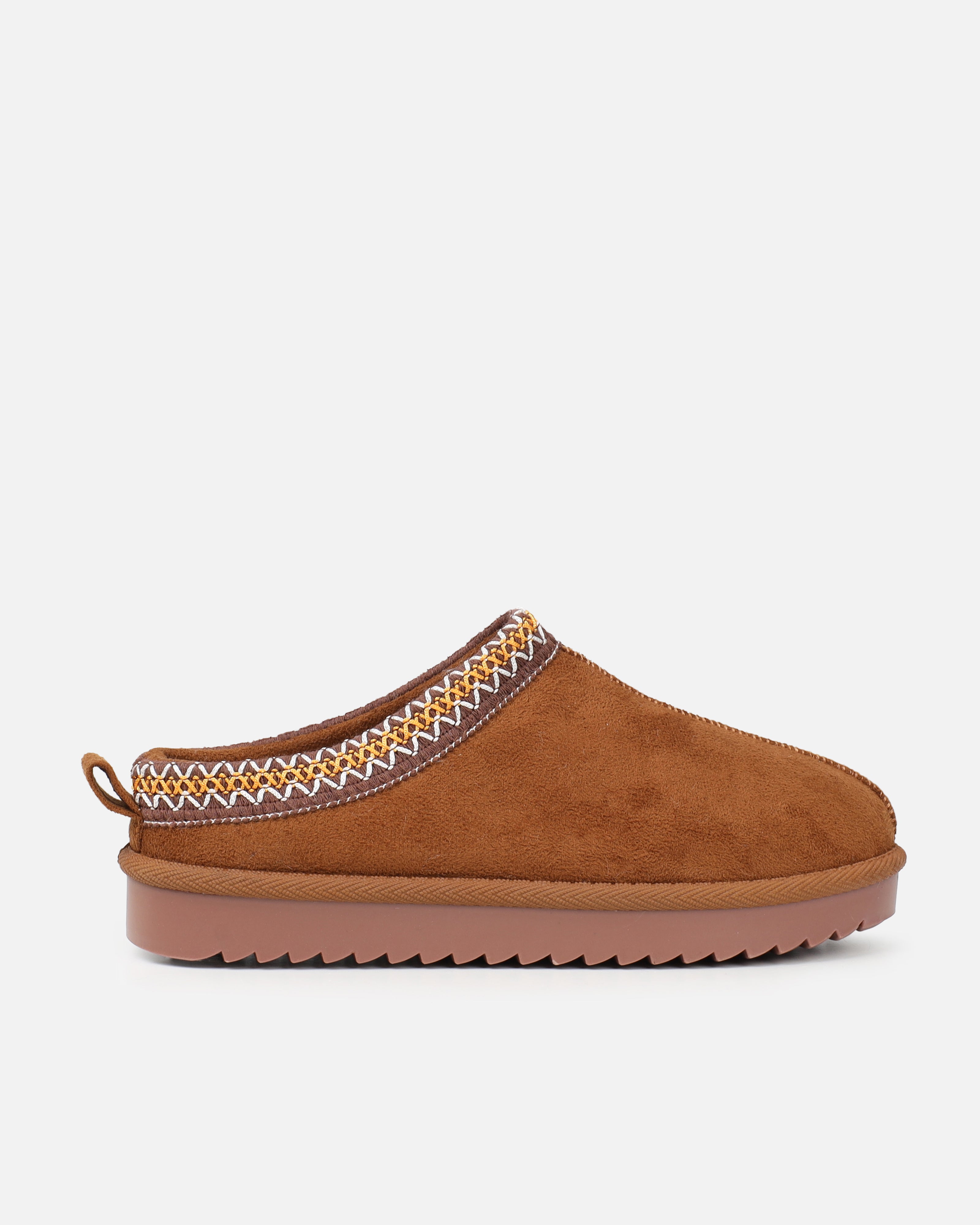 Cece Camel Faux Suede Slippers | SIMMI London