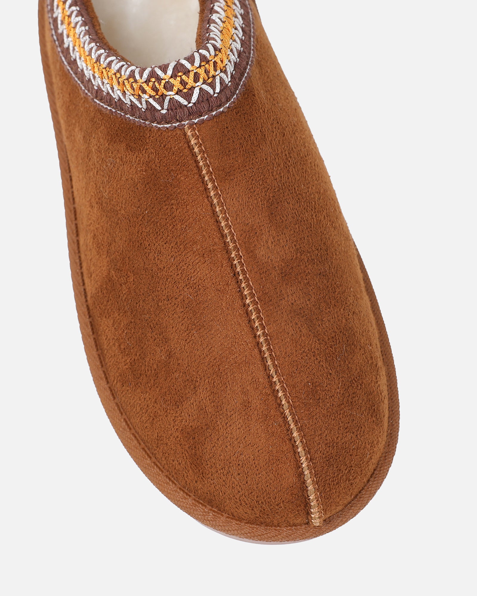 Cece Camel Faux Suede Slippers | SIMMI London