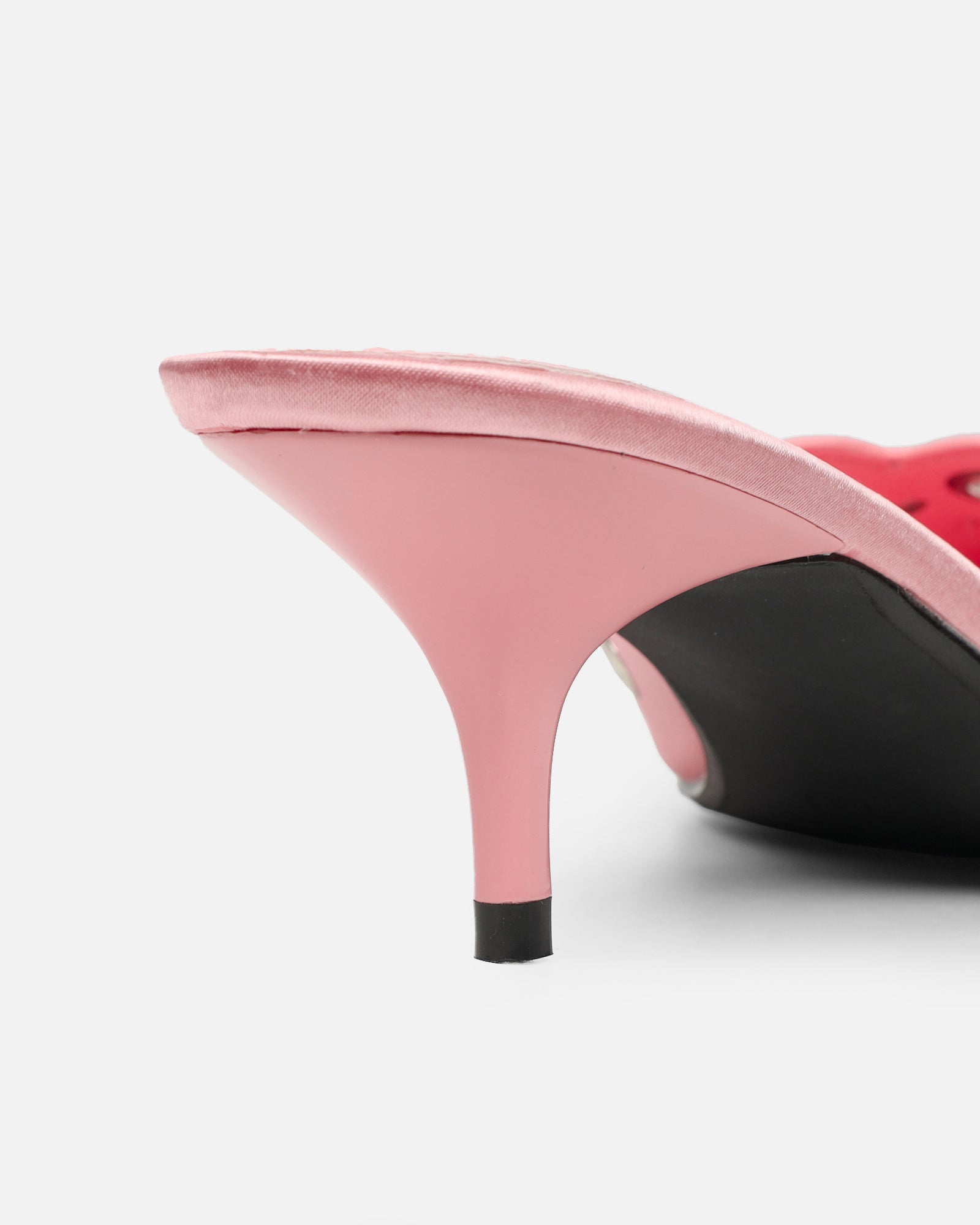 Skyes Pink Satin Eyelet Detail Low Heel Court Shoes | SIMMI London