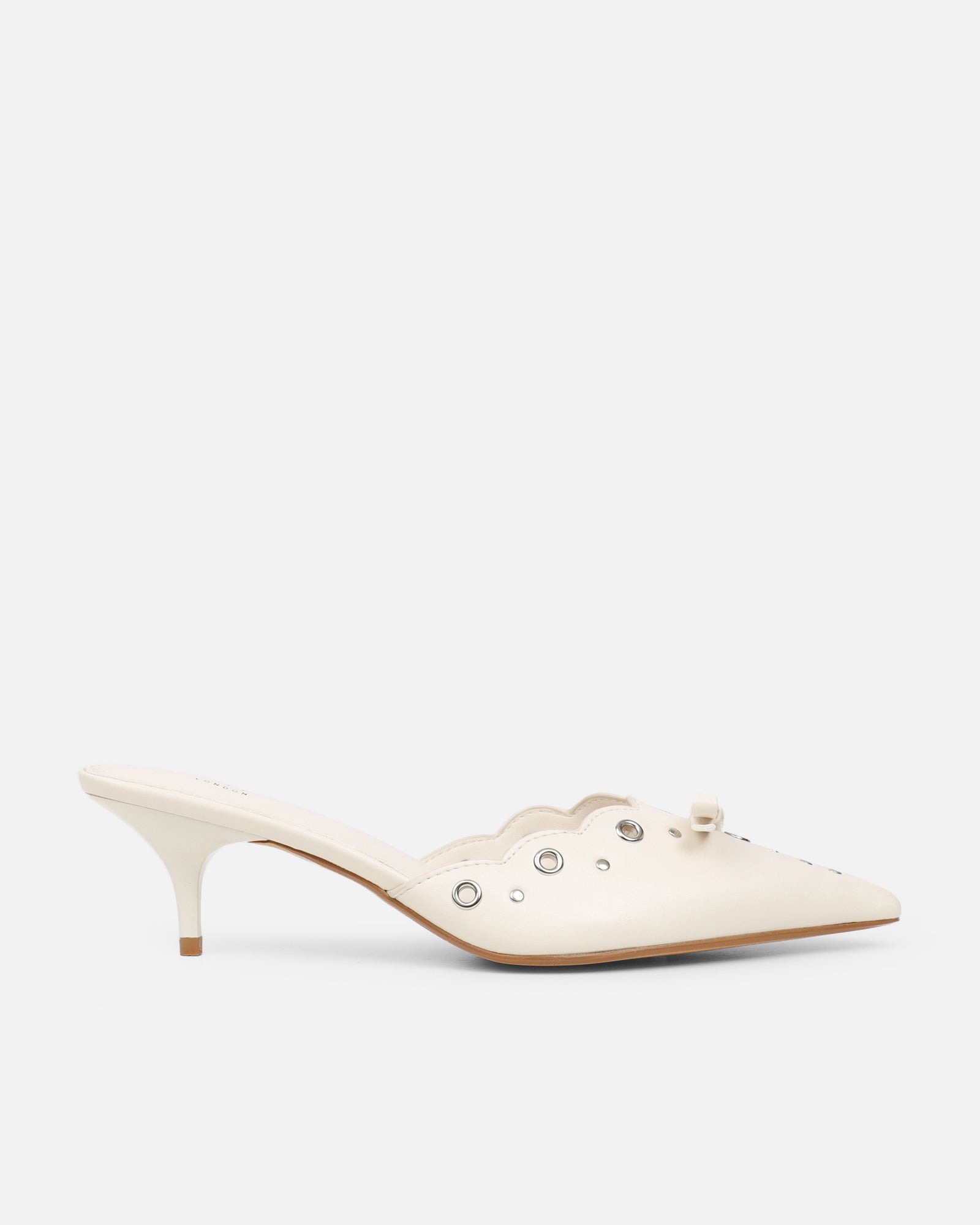 Skyes Stone Eyelet Detail Low Heel Court Shoes | SIMMI London