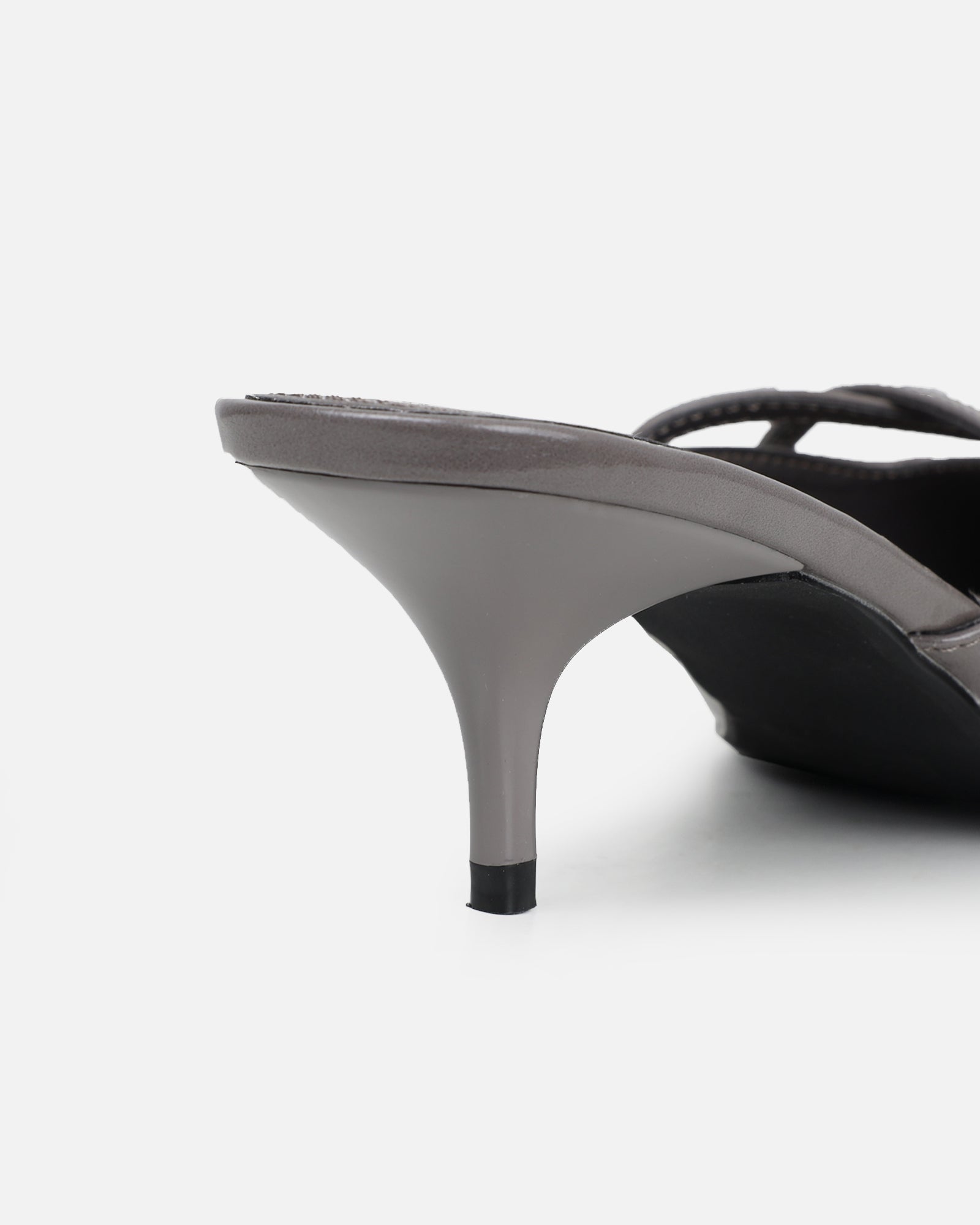 Char grey low heel buckle mules | SIMMI London