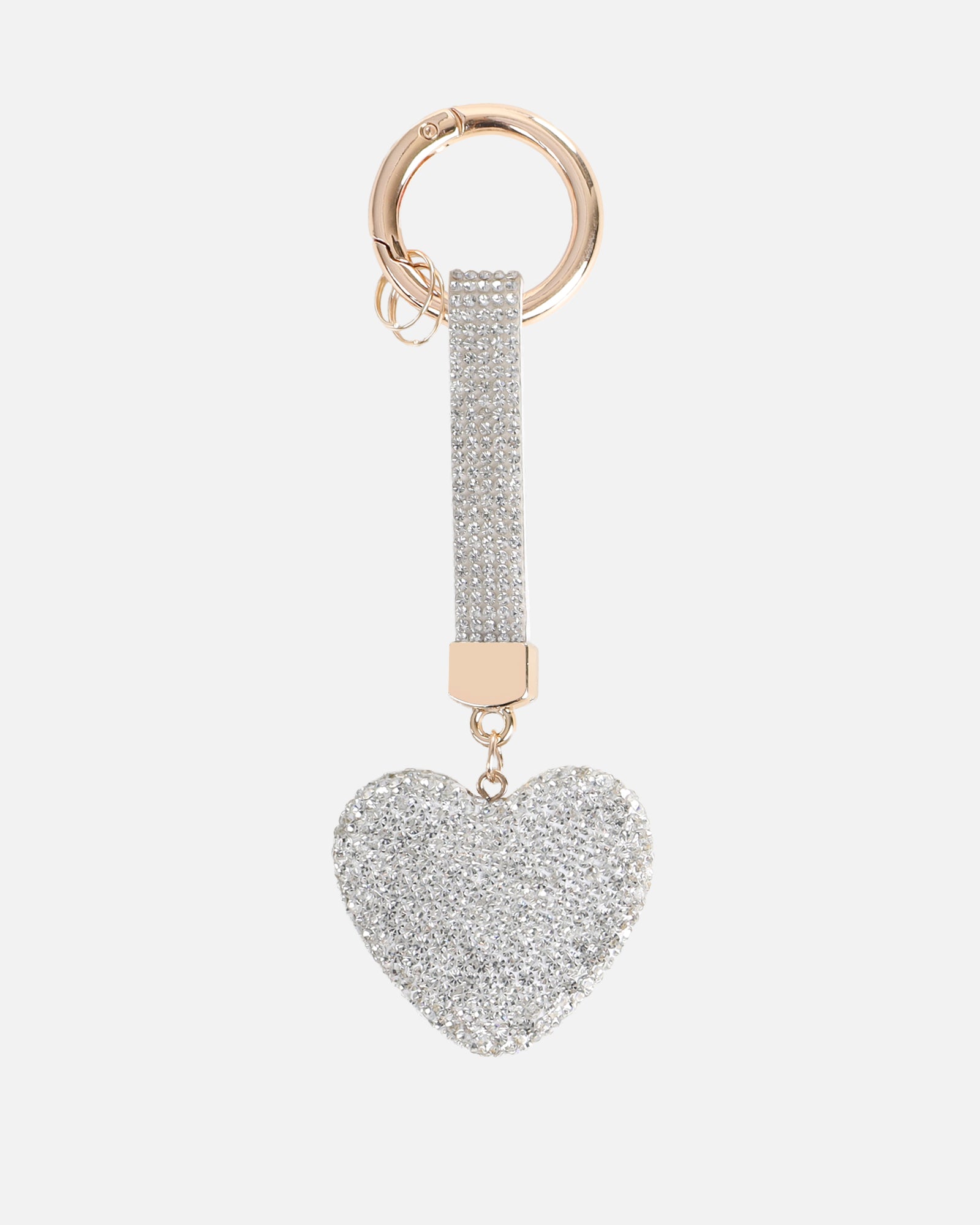 Lumi Silver Diamante Heart Charm | SIMMI London