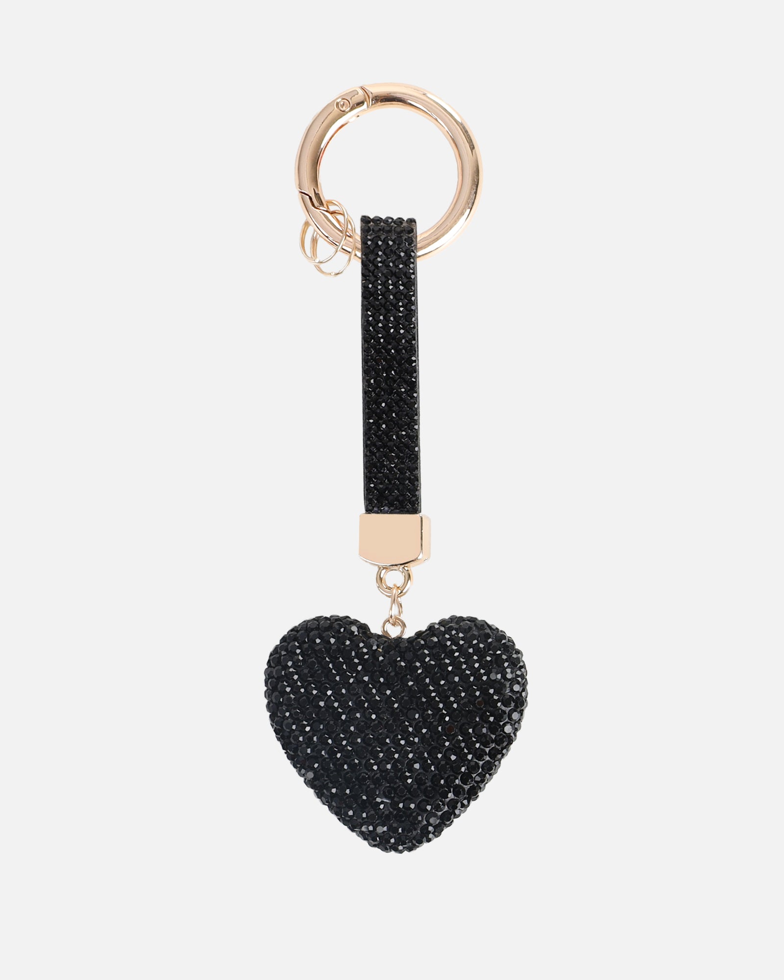 Lumi Black Diamante Heart Charm | SIMMI London