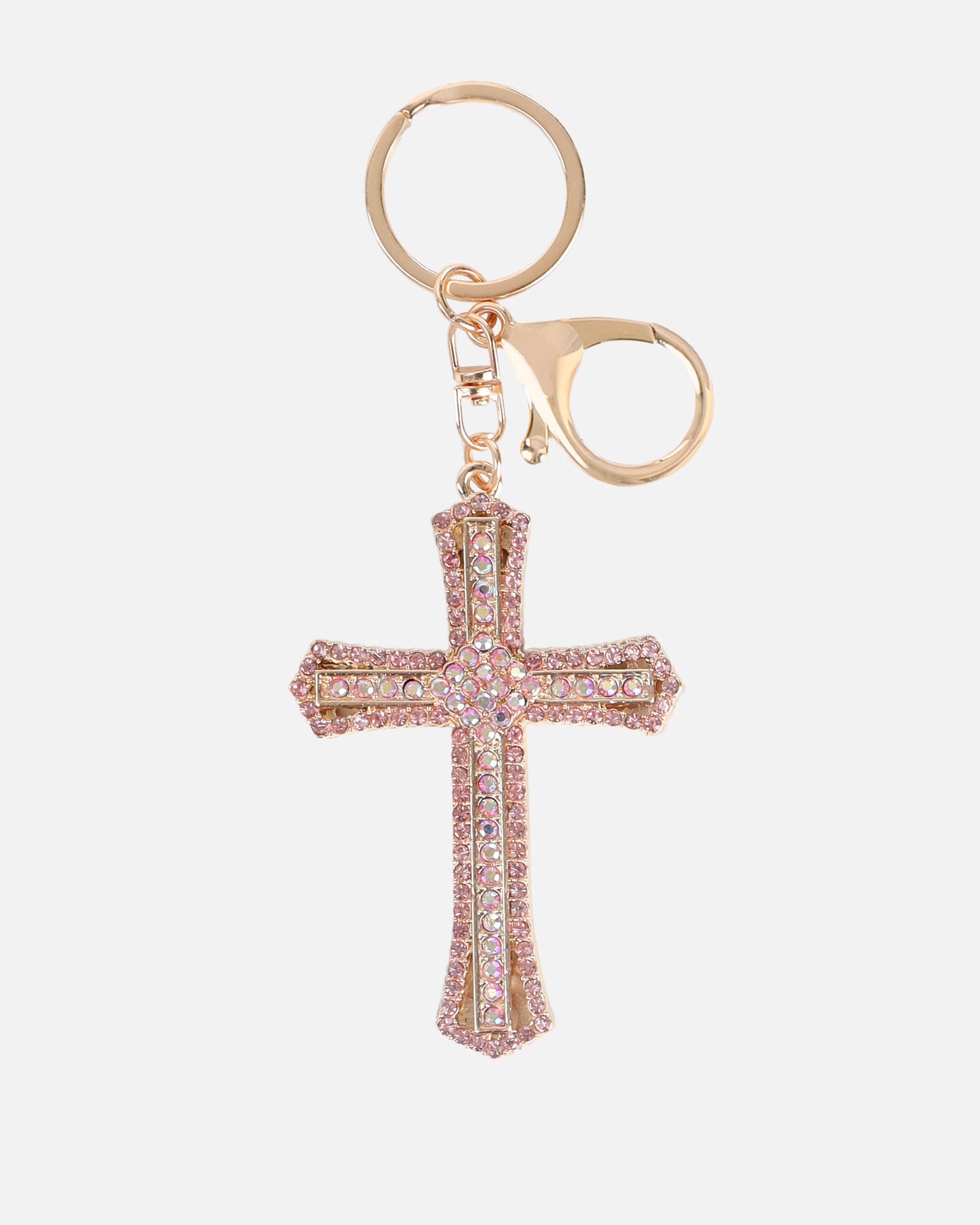 Avah Pink Diamante Cross Charm | SIMMI London