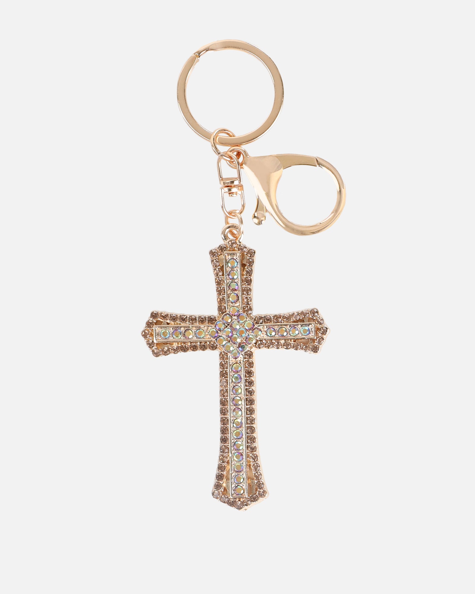 Avah Gold Diamante Cross Charm | SIMMI London