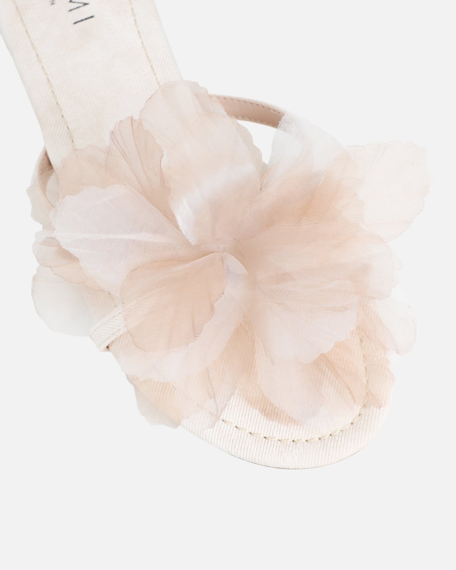 Shole Beige Wash Flat Sandals | SIMMI London