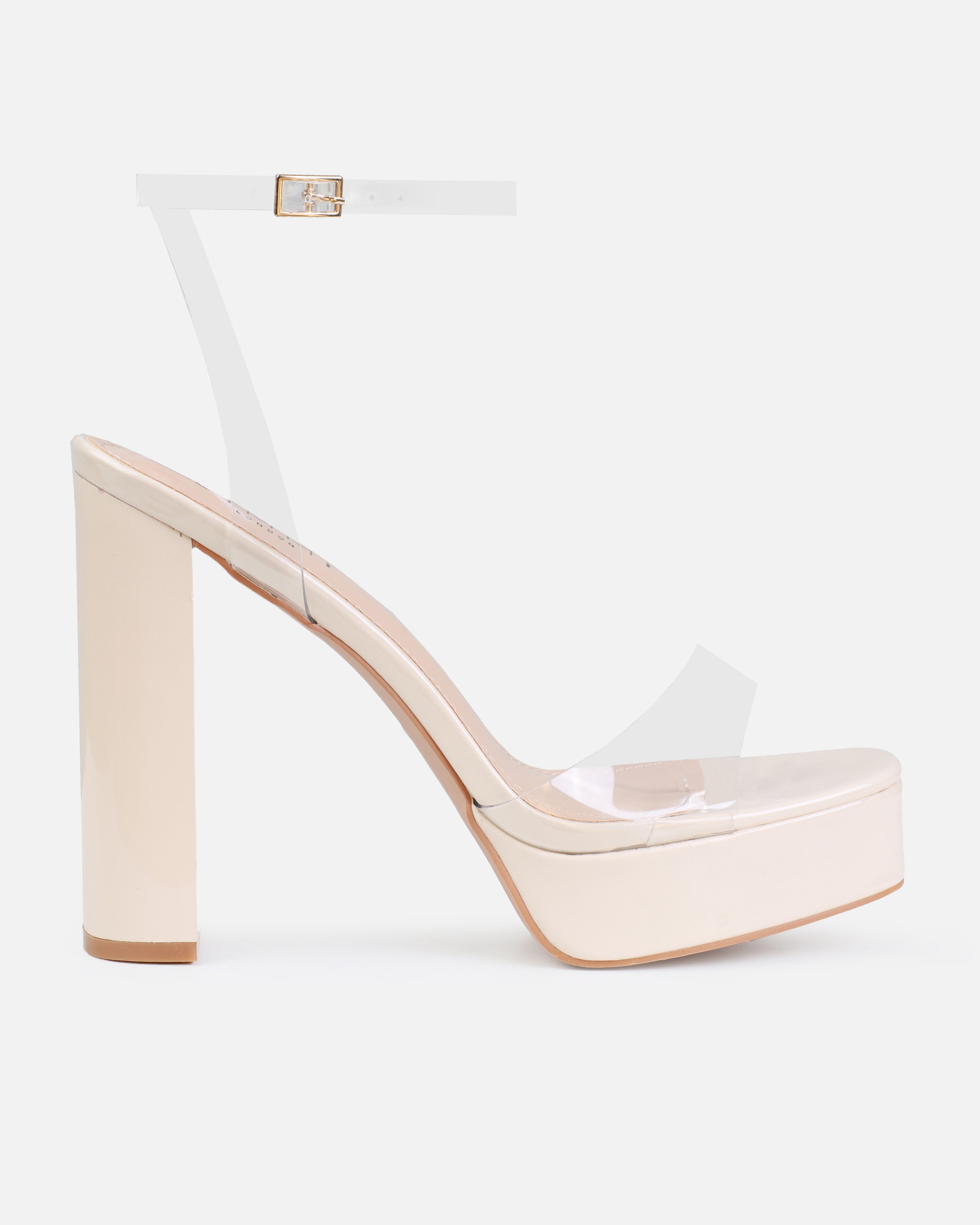 Monifa Stone Clear Platform Block Heels | SIMMI London