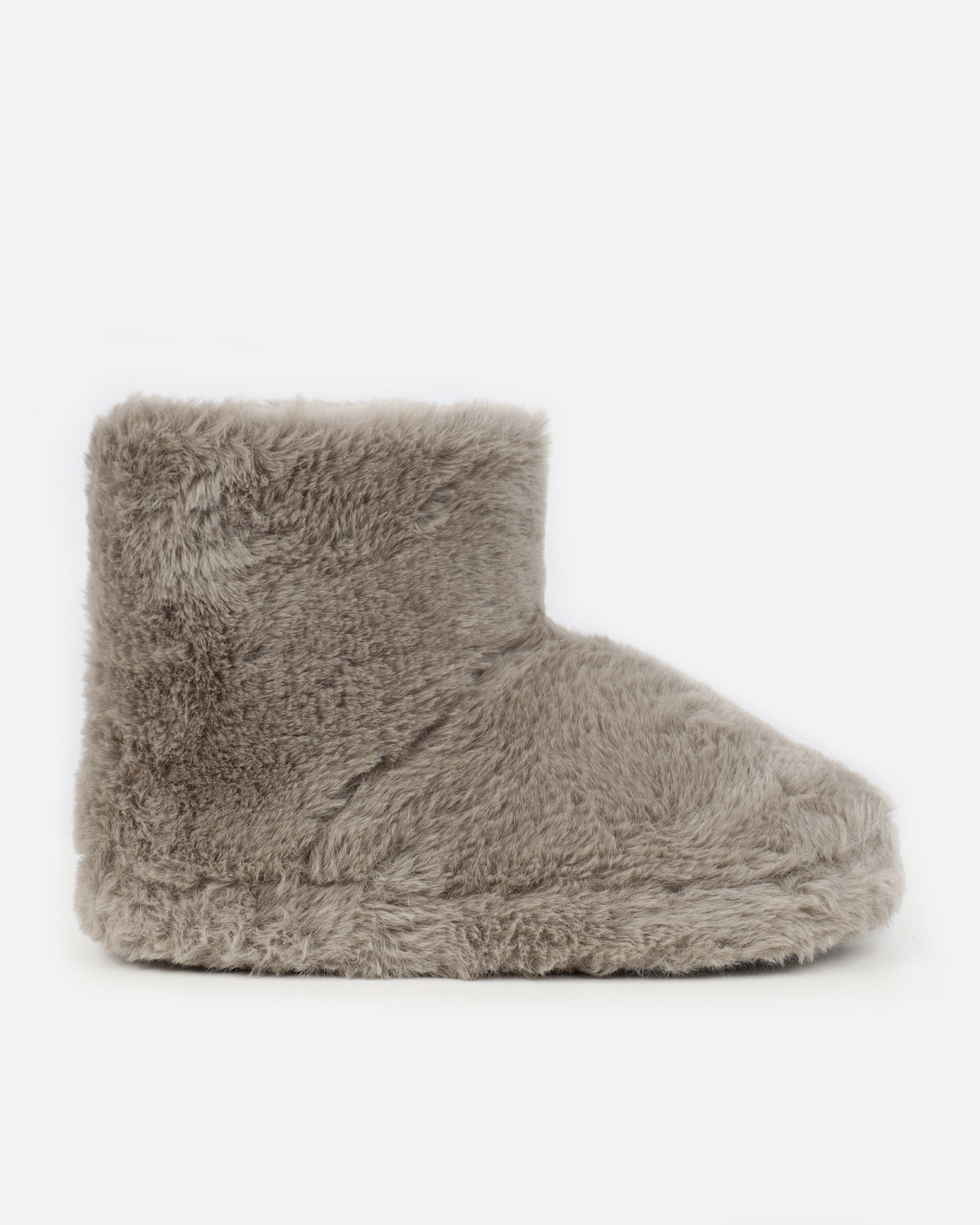 Comfy Mocha Fluffy Slipper Boots | SIMMI London