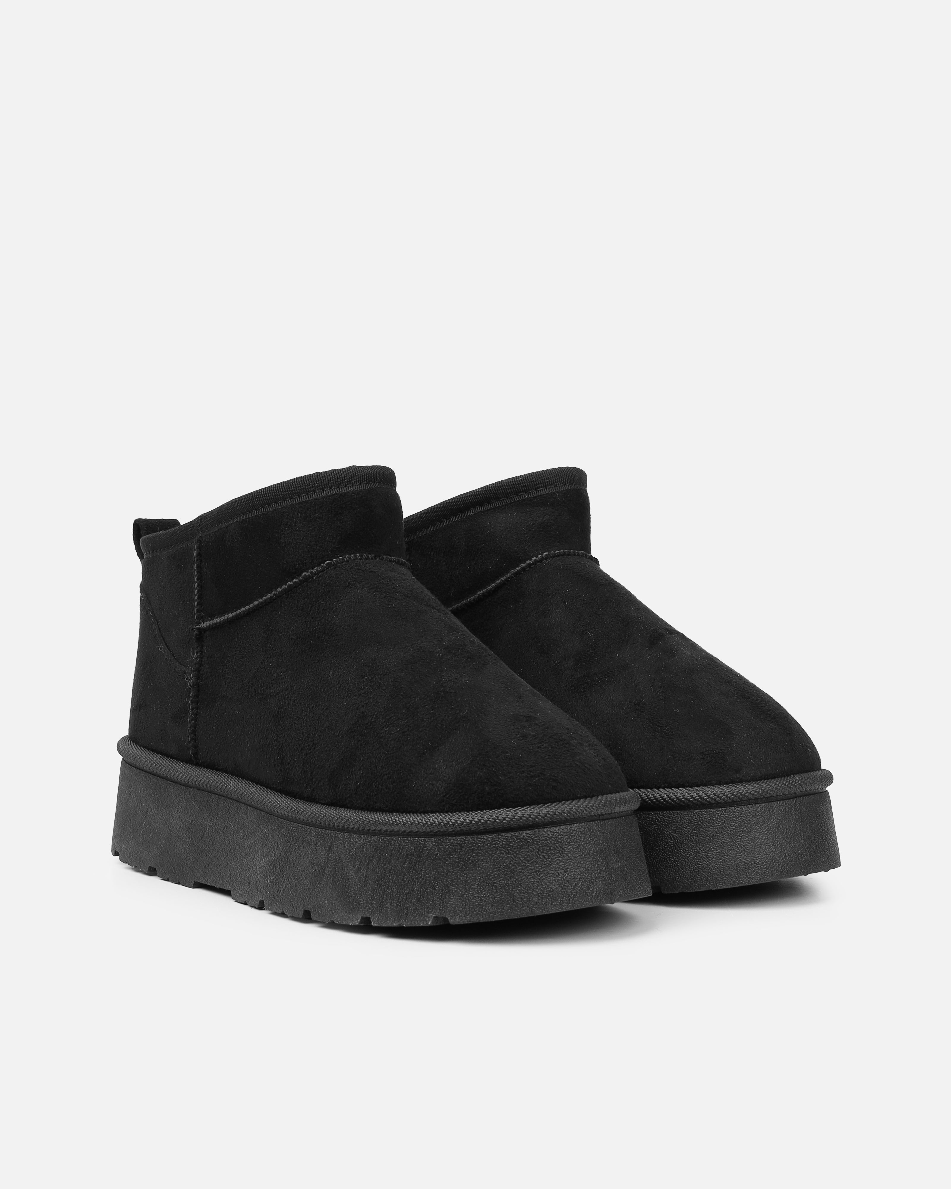Cori Black Faux Suede Flatform Boots | SIMMI London