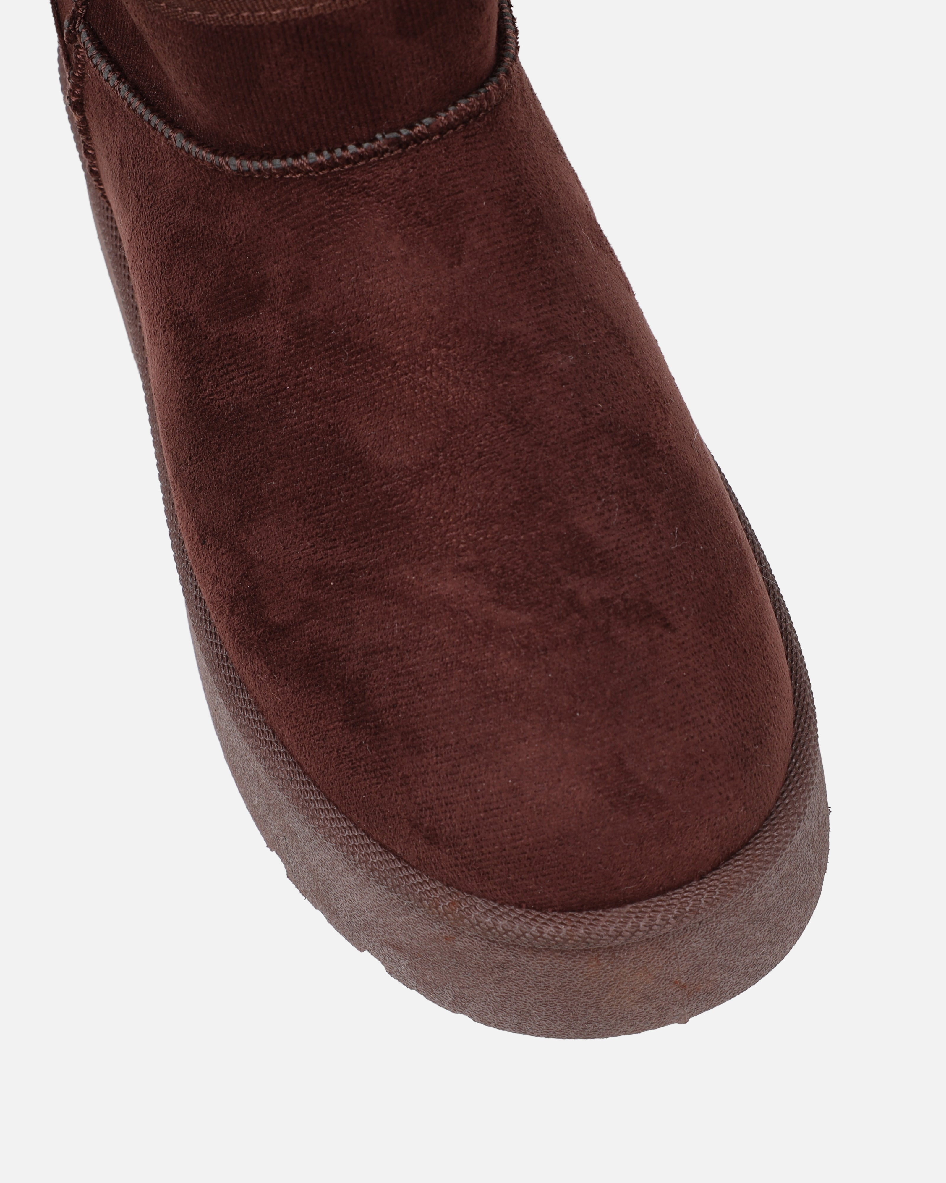 Cori Chocolate Faux Suede Flatform Boots | SIMMI London