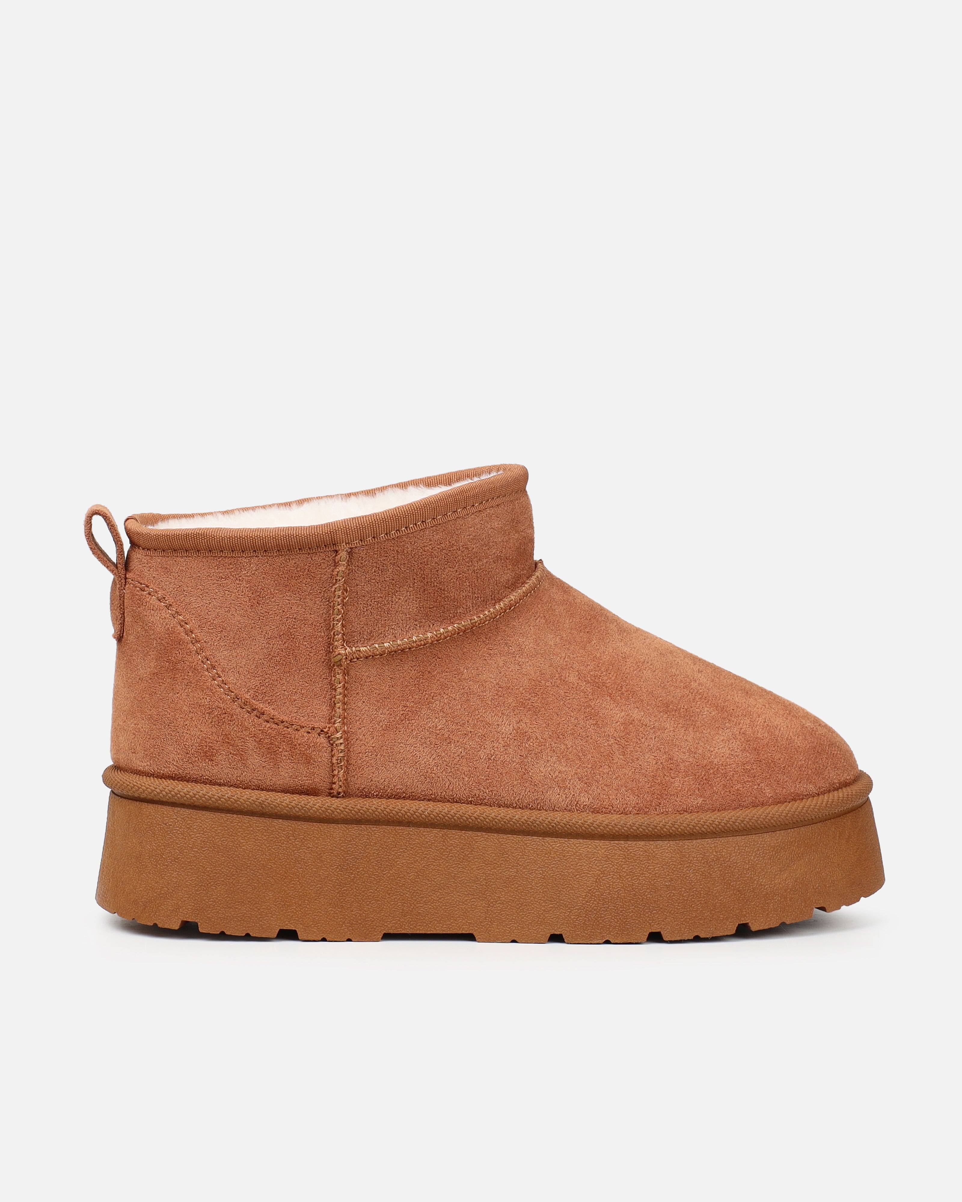 Cori Tan Faux Suede Flatform Boots | SIMMI London