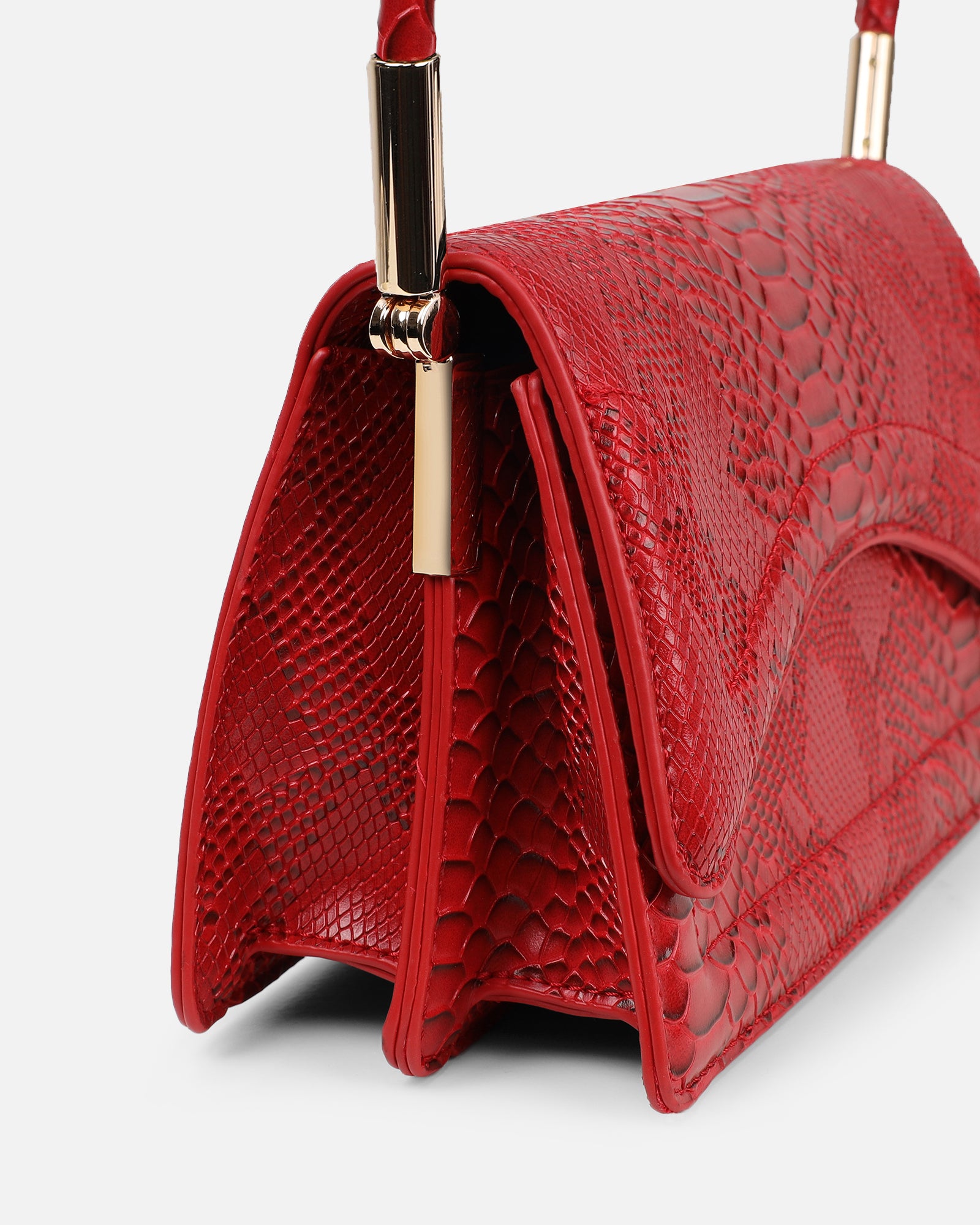 Corinna Red Snake Effect Shoulder Bag | SIMMI London