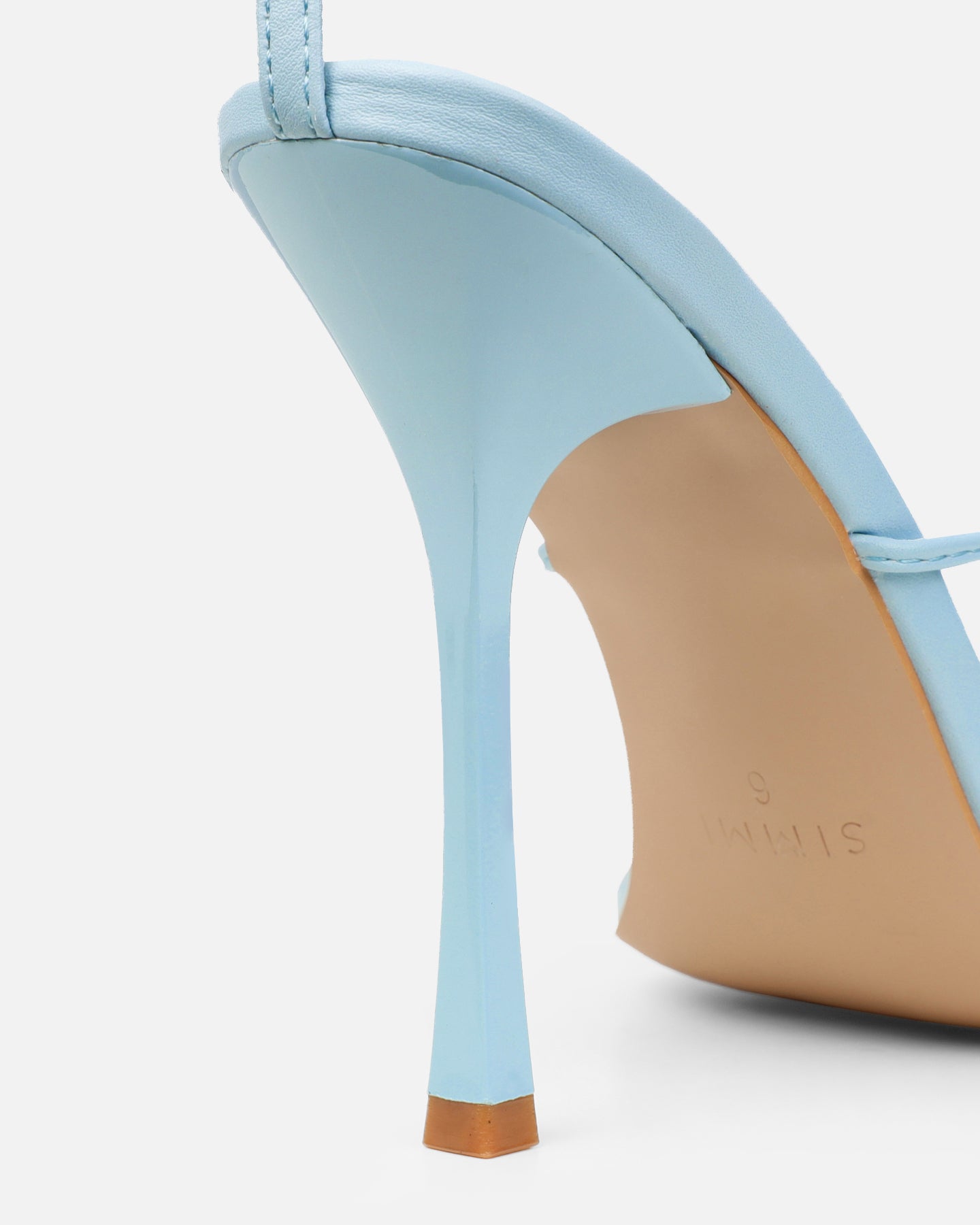 Neeli Light Blue Triple Strap Heeled Sandals | SIMMI London