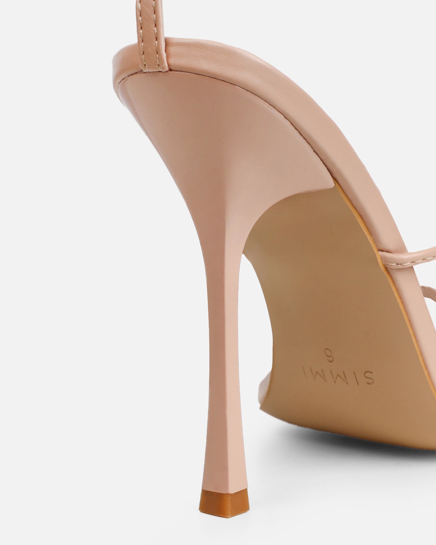 Neeli Nude Triple Strap Heeled Sandals | SIMMI London