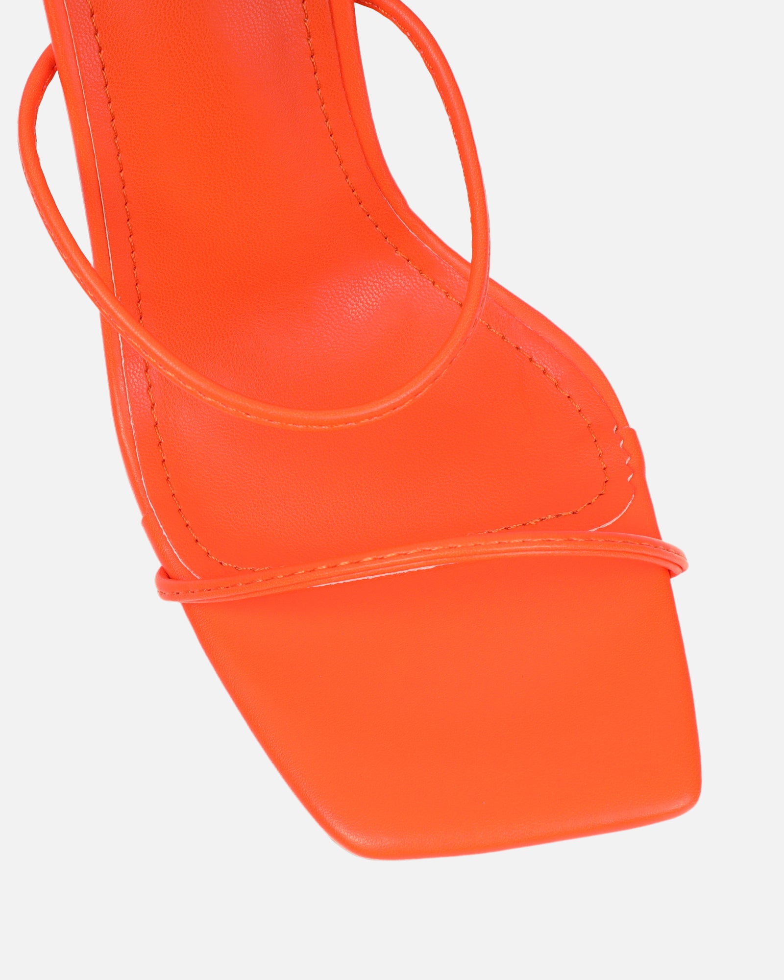 Neeli Orange Triple Strap Heeled Sandals | SIMMI London