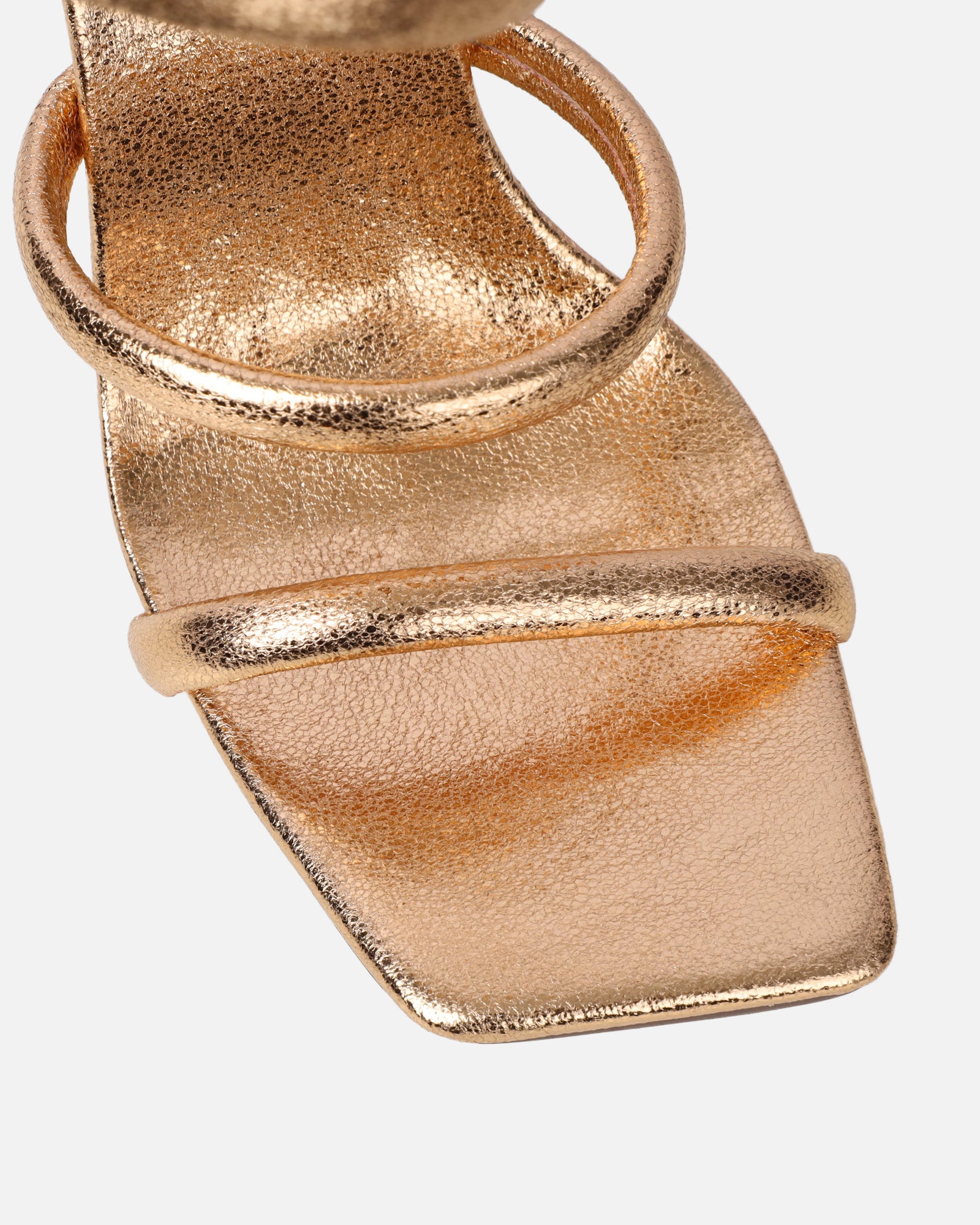 Corrina Bronze Metallic Spiral Heeled Sandals| SIMMI London
