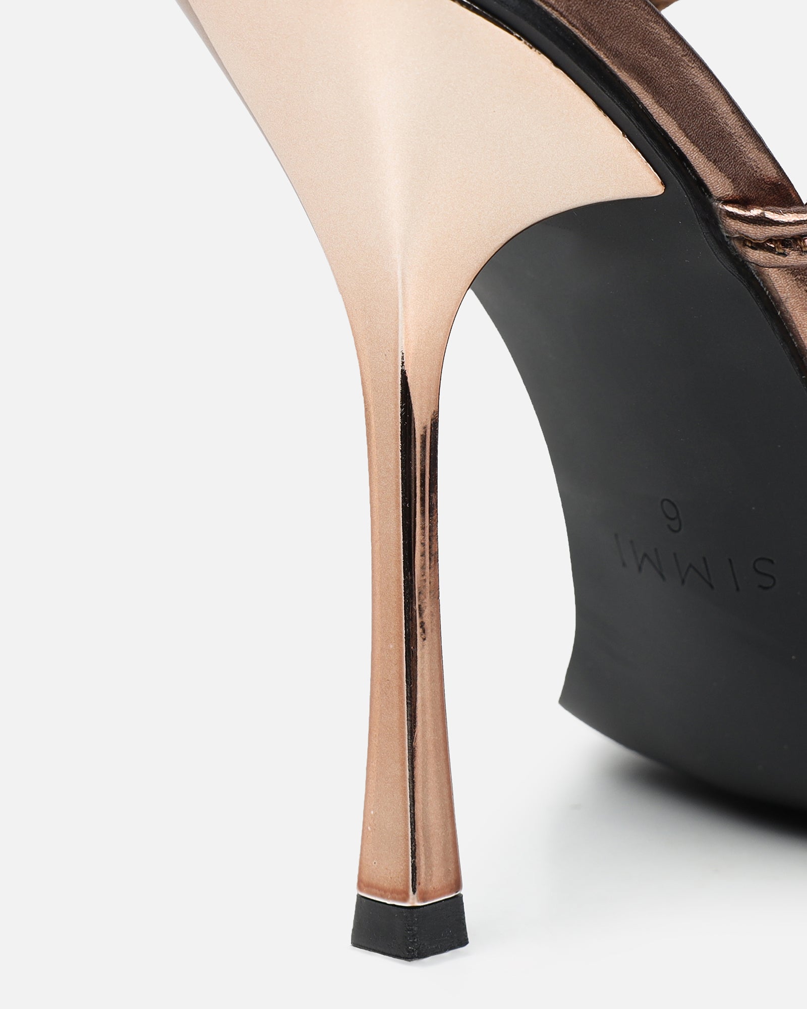 Cemile bronze metallic braided heeled sandals | SIMMI London