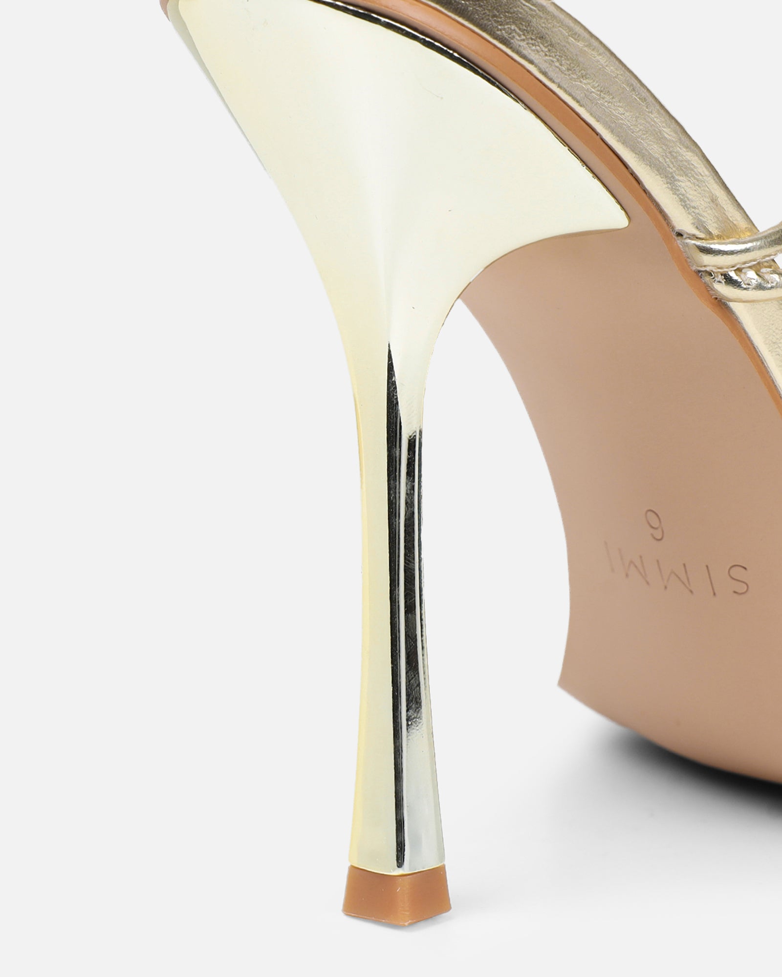 Cemile gold metallic braided heeled sandals | SIMMI London