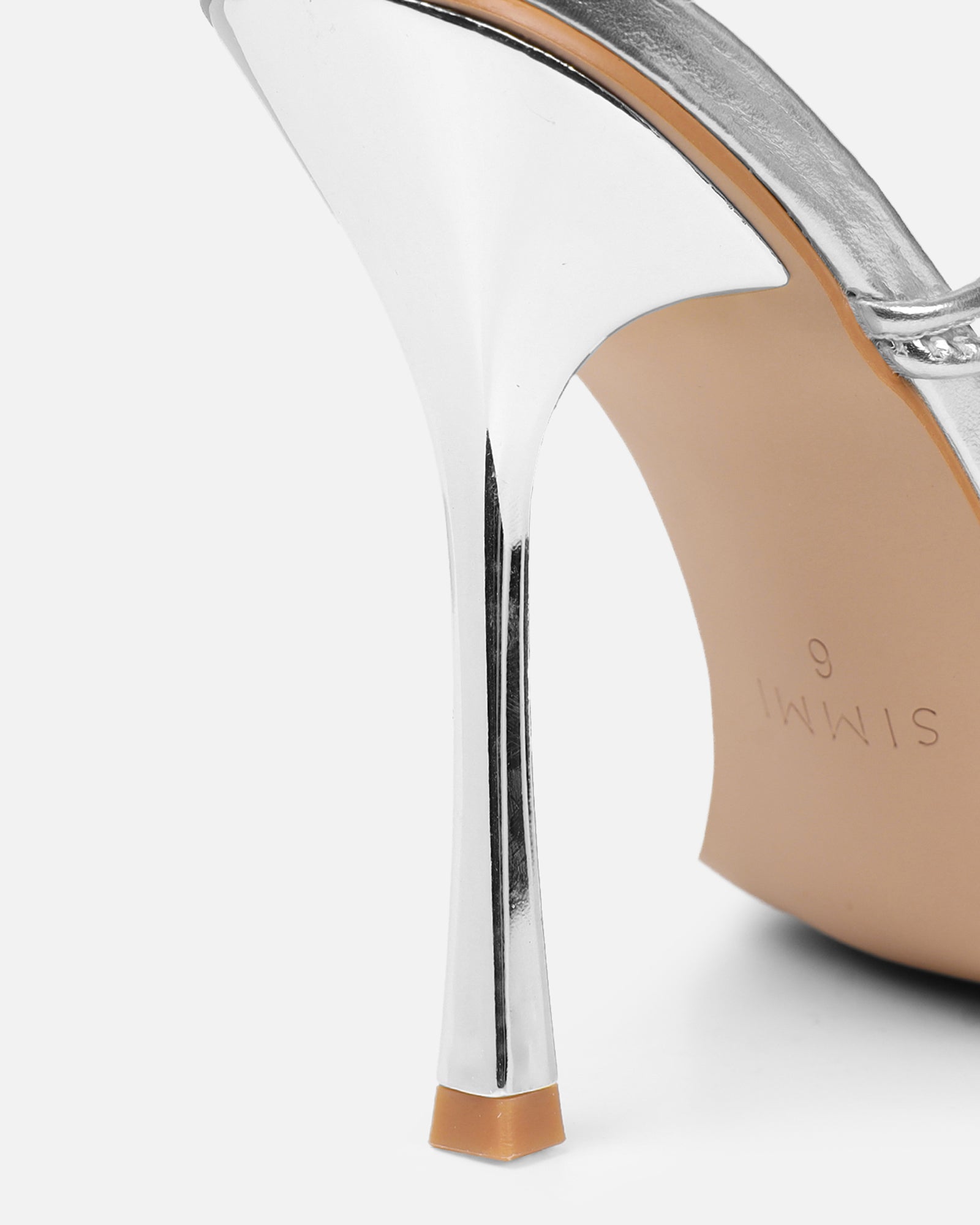 Cemile silver metallic braided heeled sandals | SIMMi London