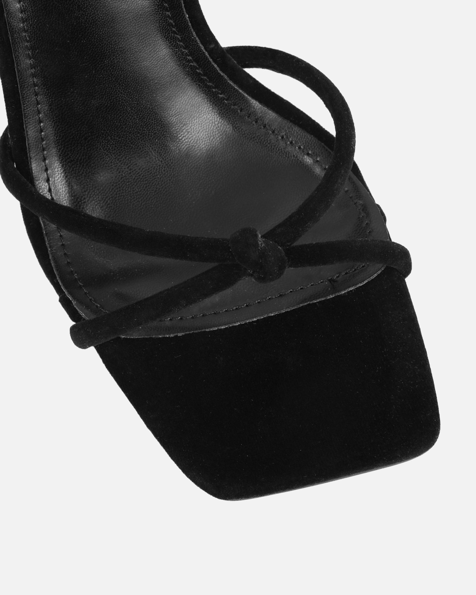 Malinda Black Velvet Heeled Sandals | SIMMI London