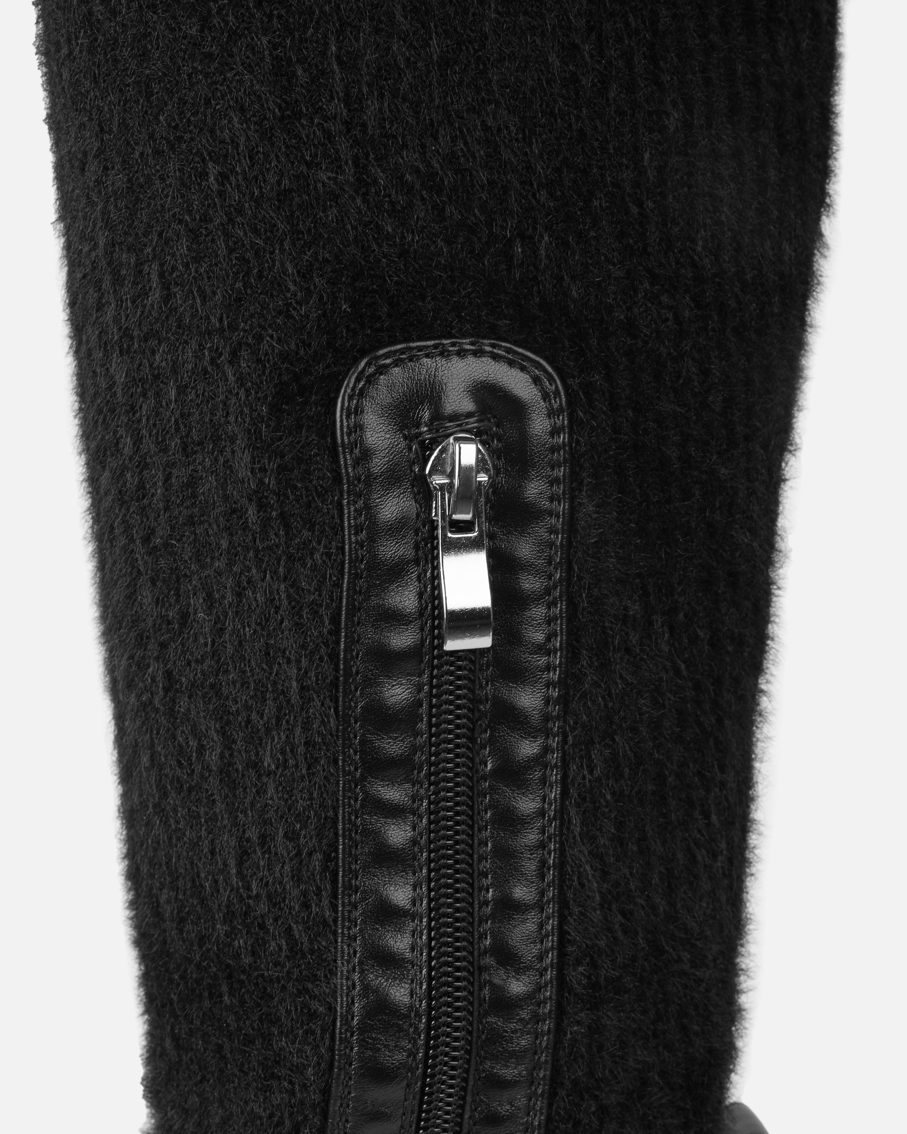 Stallone Black Over The Knee Fluffy Sock Boots | SIMMI London
