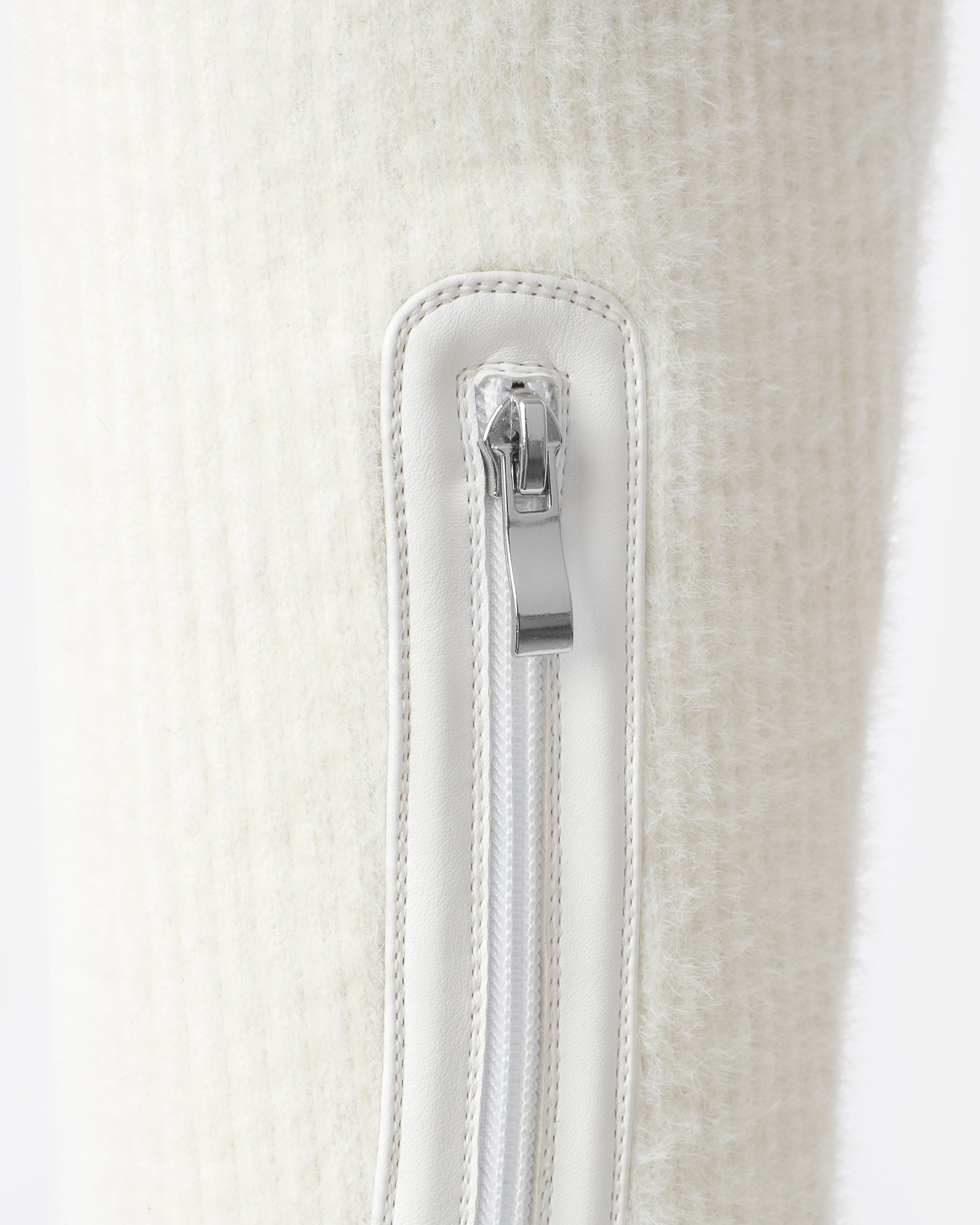 Stallone Cream Over The Knee Fluffy Sock Boots | SIMMI London