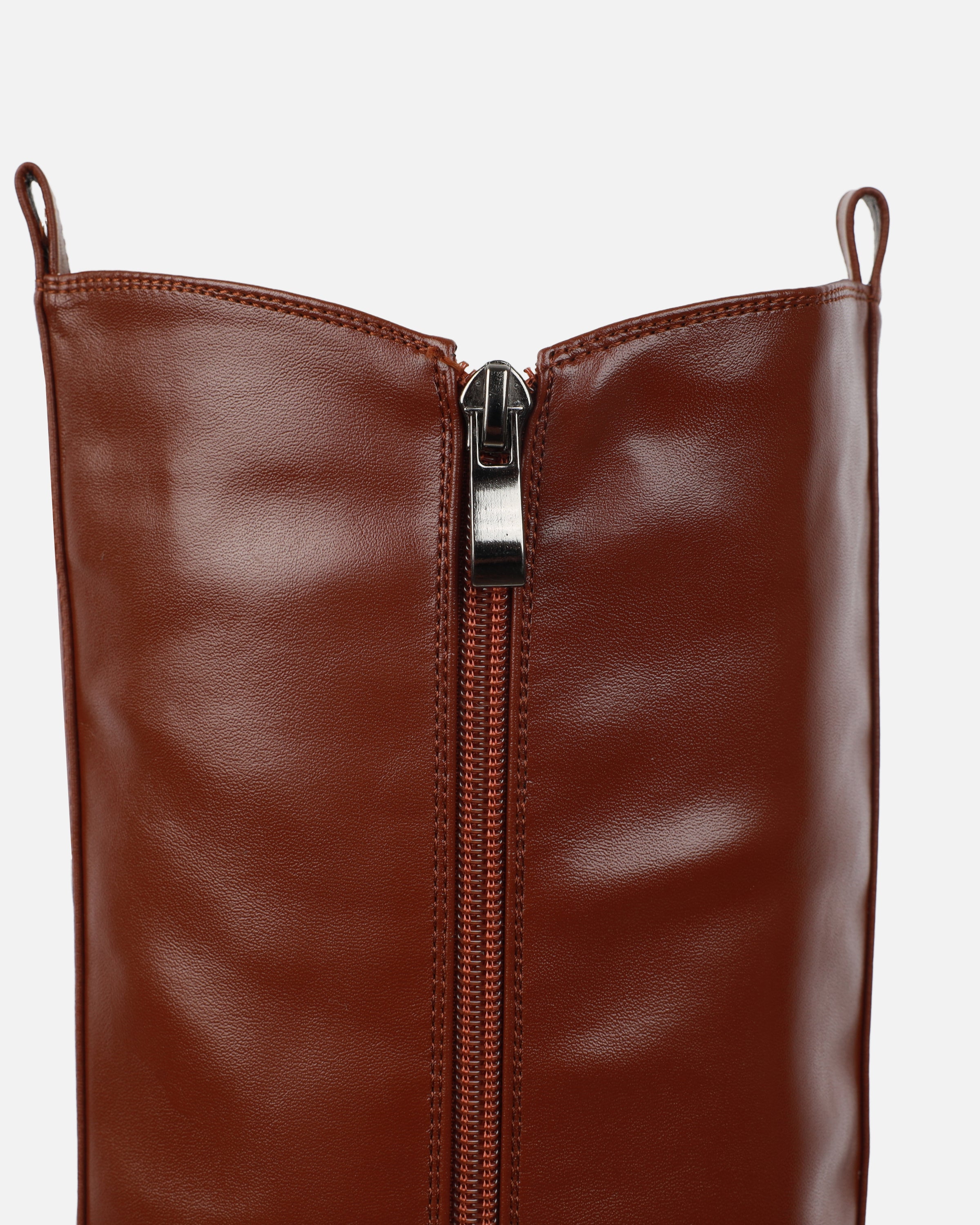 Tommo Tan Flat Chunky Knee High Boots | SIMMI London