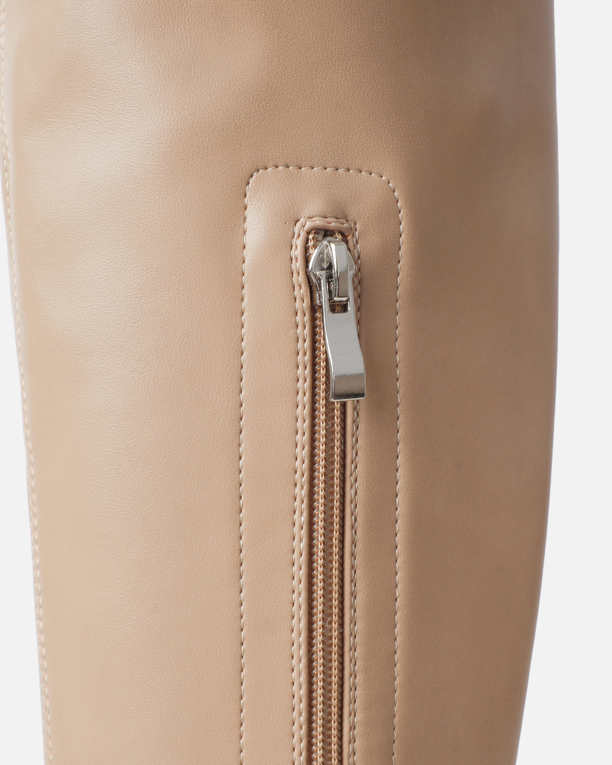 Wezley Dark Nude Flat Over The Knee Thigh High Boots | SIMMI London