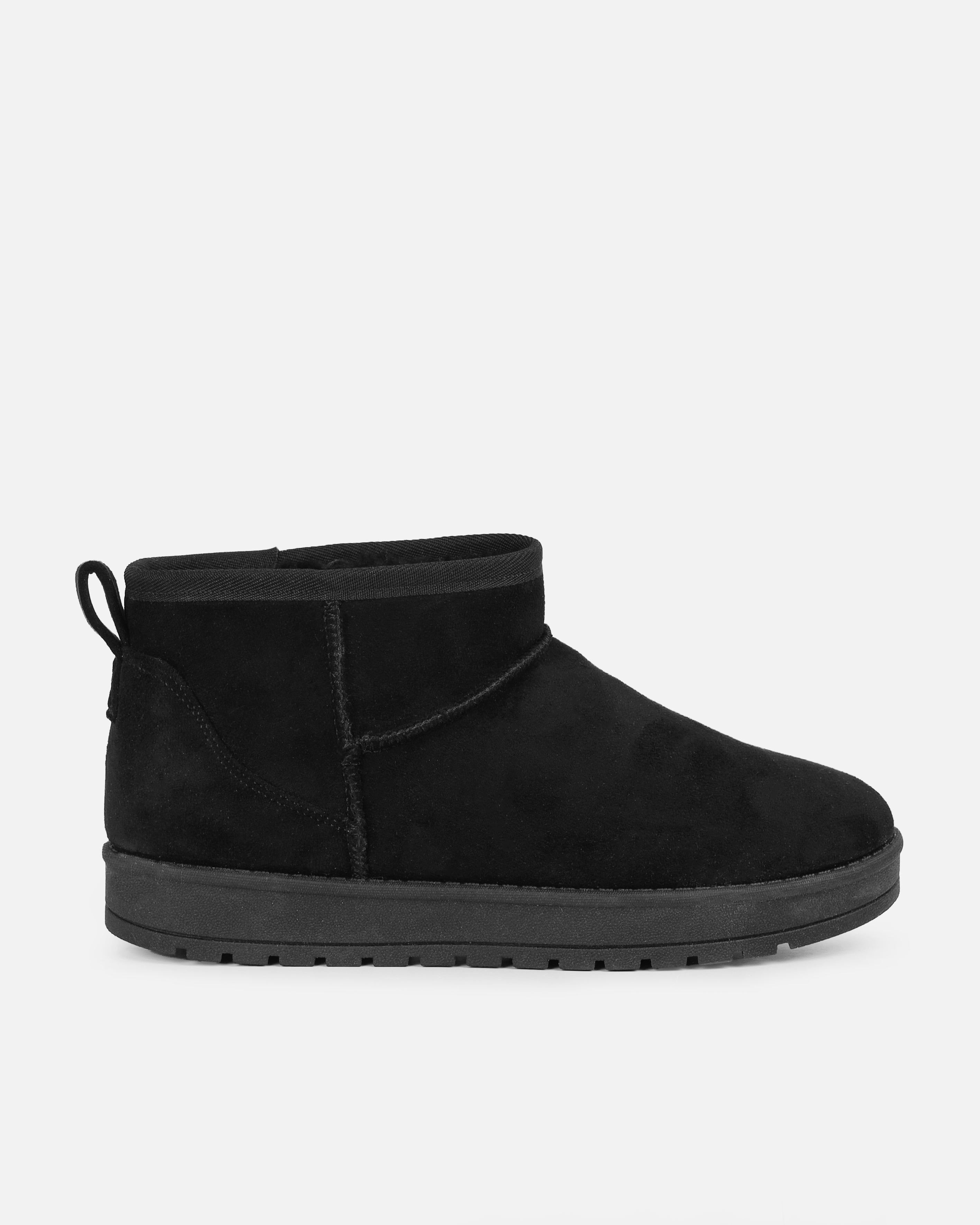 Cosy Black Faux Suede Mini Boots | SIMMI London