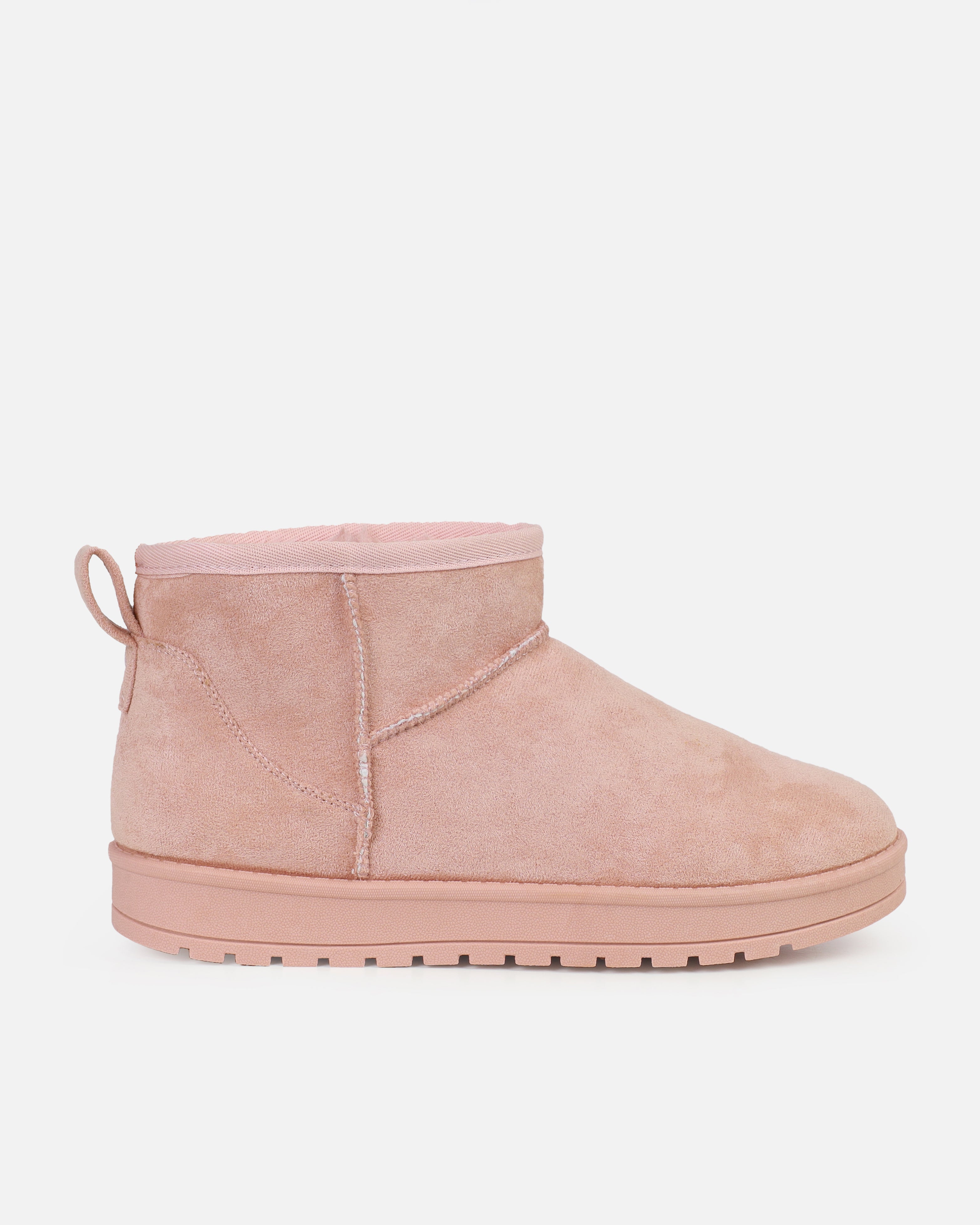 Cosy Pink Faux Suede Mini Boots | SIMMI London