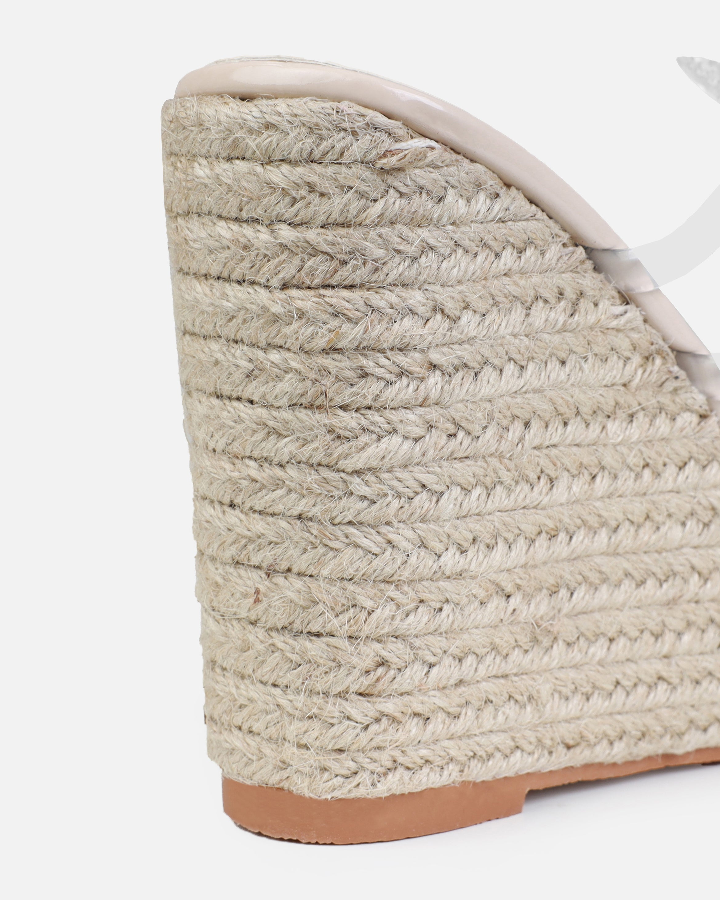 Uriel Stone Clear Diamante Butterfly Espadrille Mule Wedges | SIMMI London
