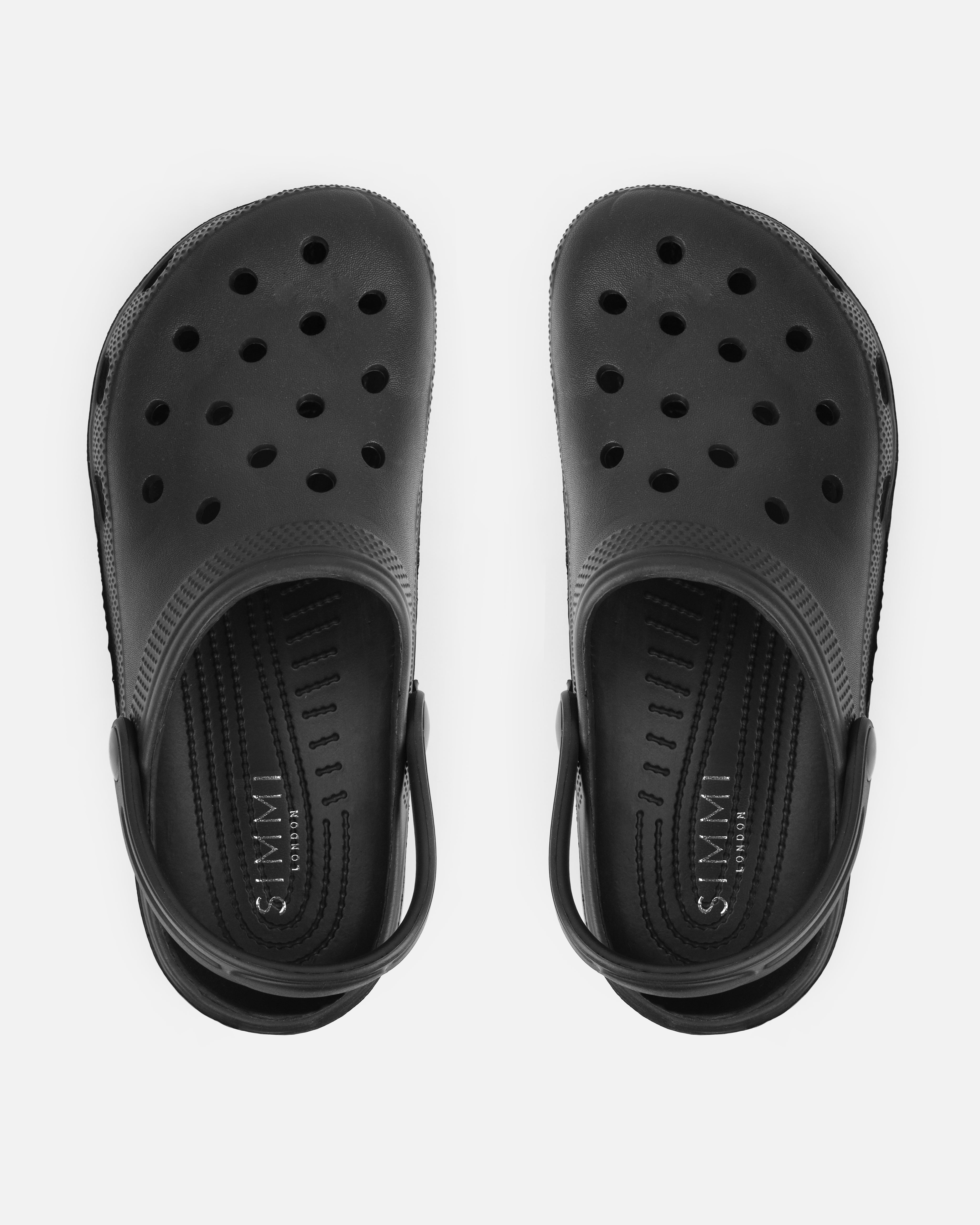 Cruz Black Moulded Flat Clogs | SIMMI London
