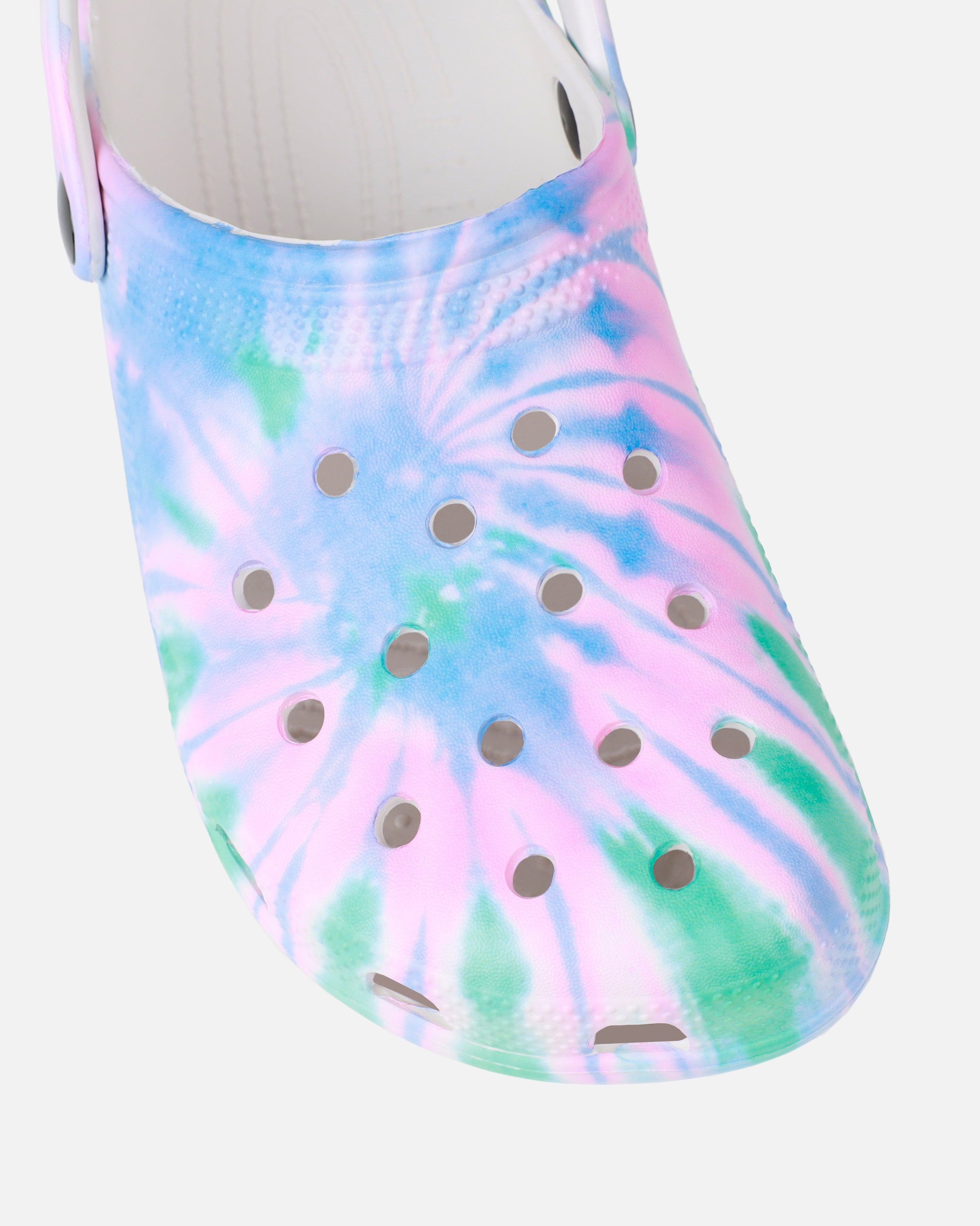 Cruz Pink And Green Tie Dye Moulded Flat Clogs | SIMMI London
