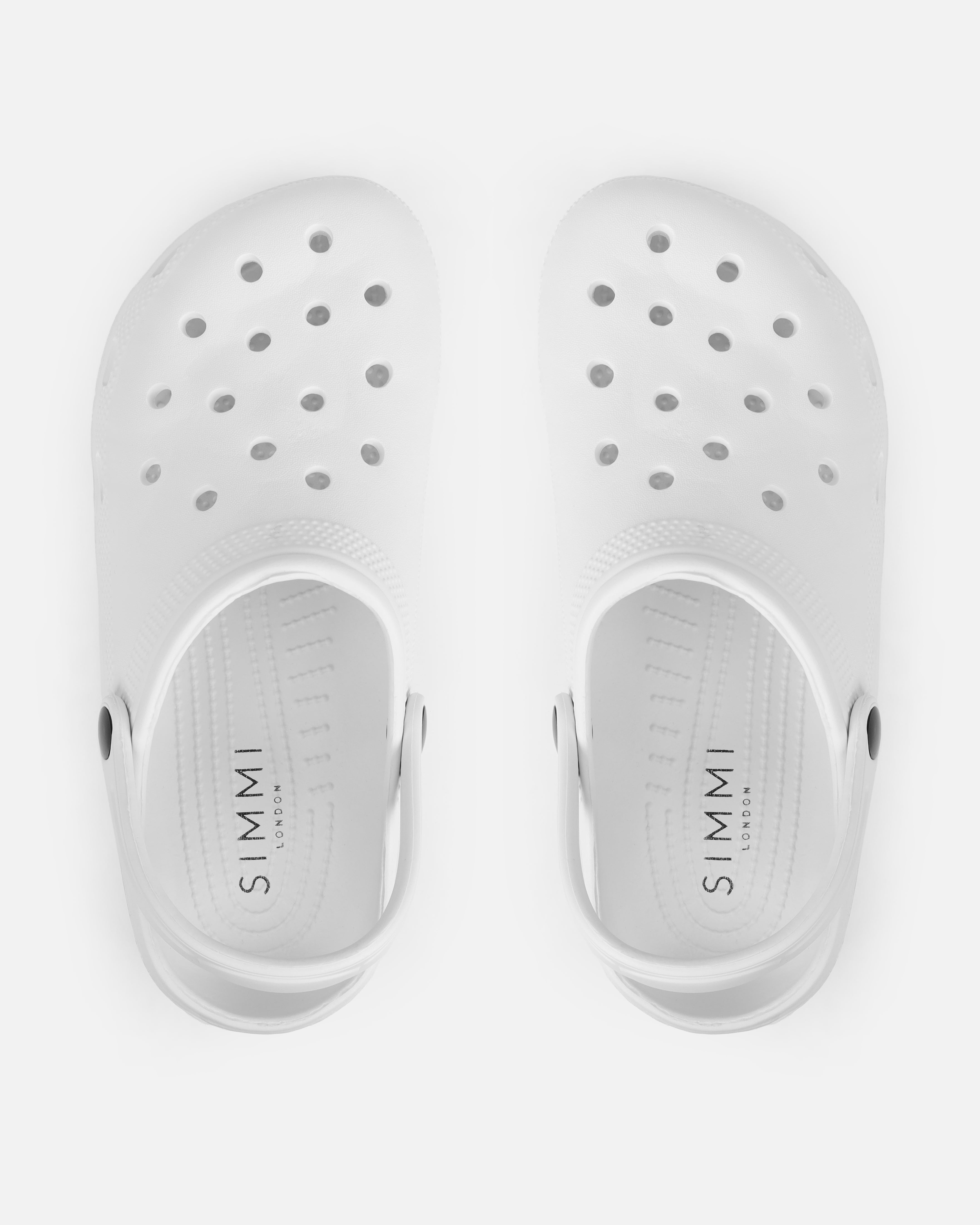 Cruz White Moulded Flat Clogs | SIMMI London