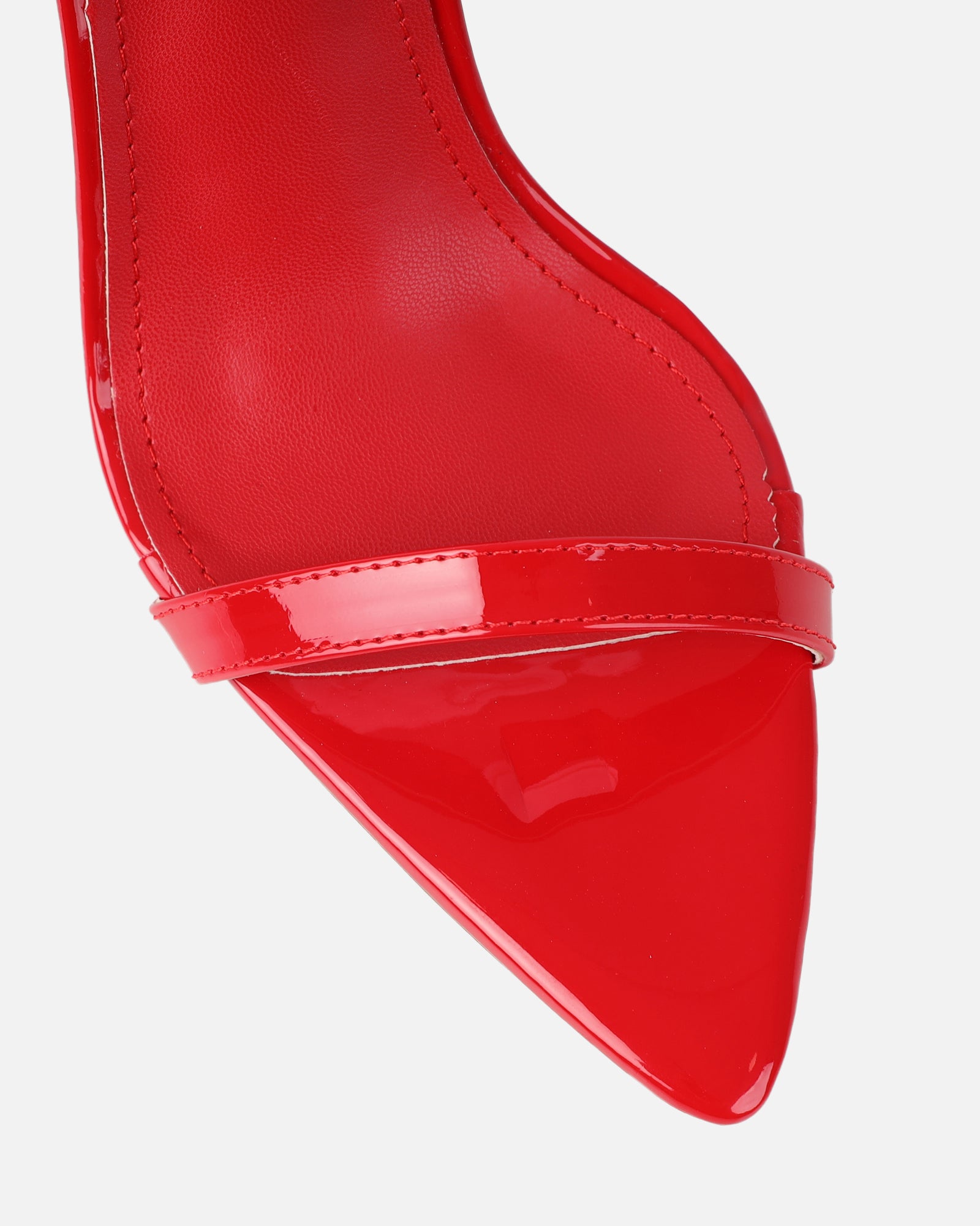 Dafni Red Patent Padlock Detail Heeled Sandals | SIMMI London