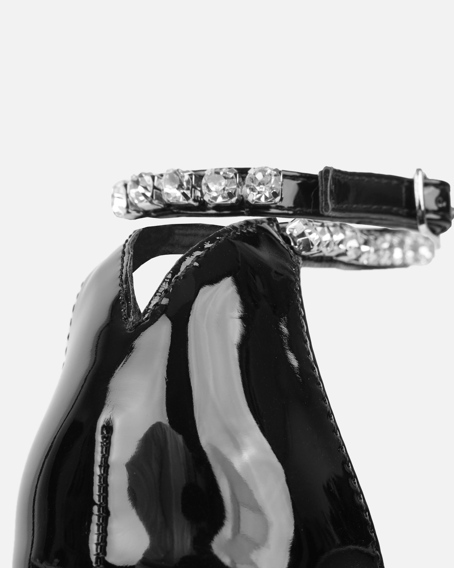 Brielle Black Patent Diamante Heeled Sandals| SIMMI London