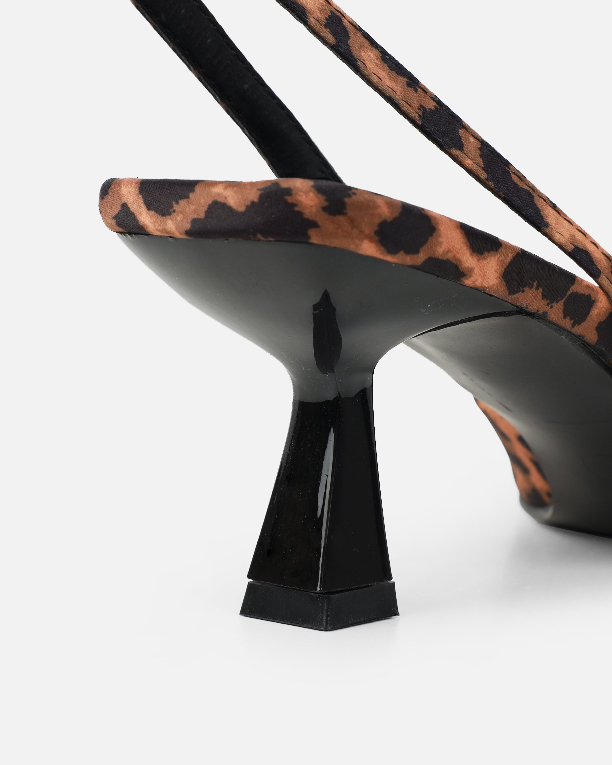 Dalary Faux Leopard Print Diamante Low Court Heeled Shoes | SIMMI London