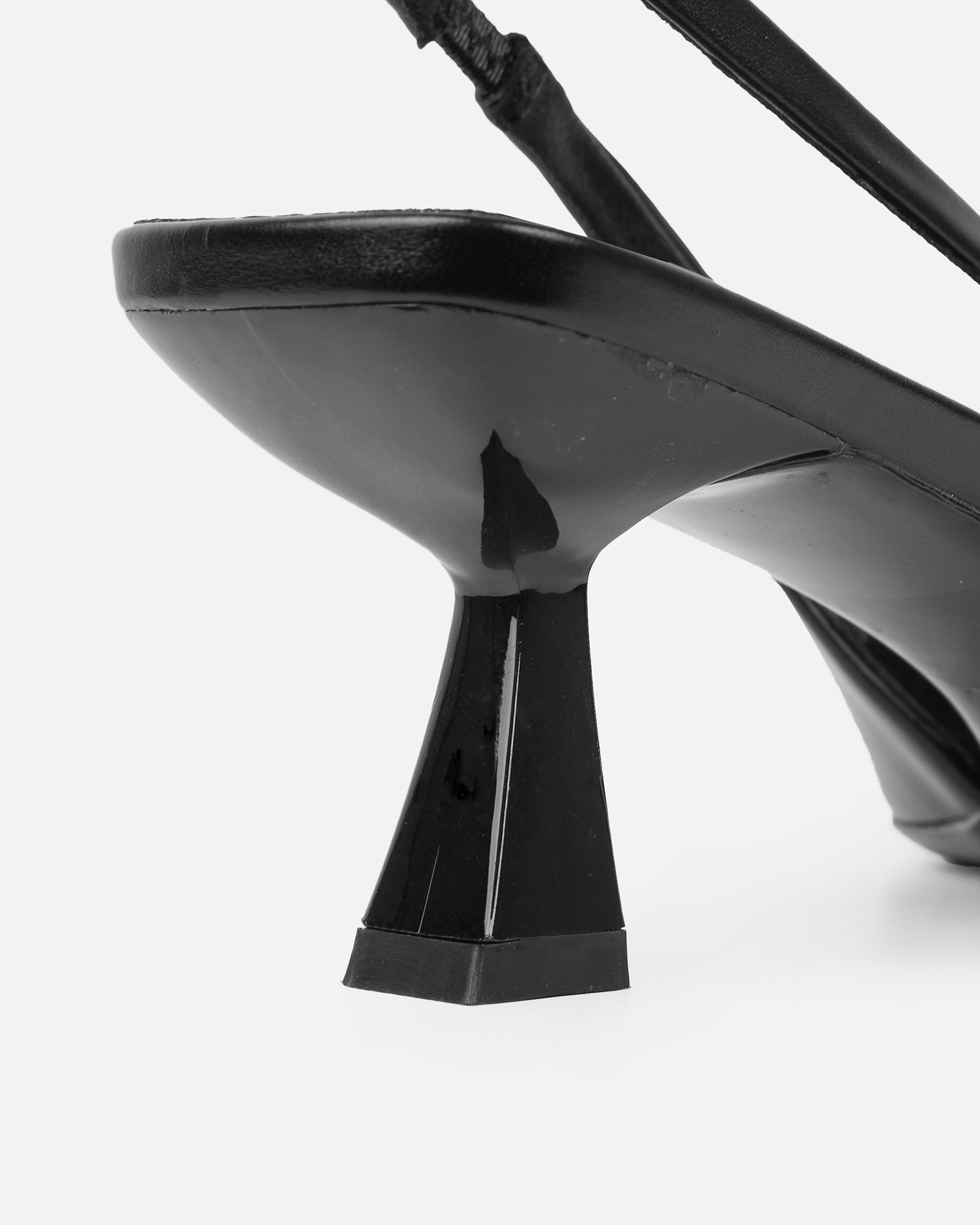 Odell Black Sling Back Mid Heel Courts | SIMMI London