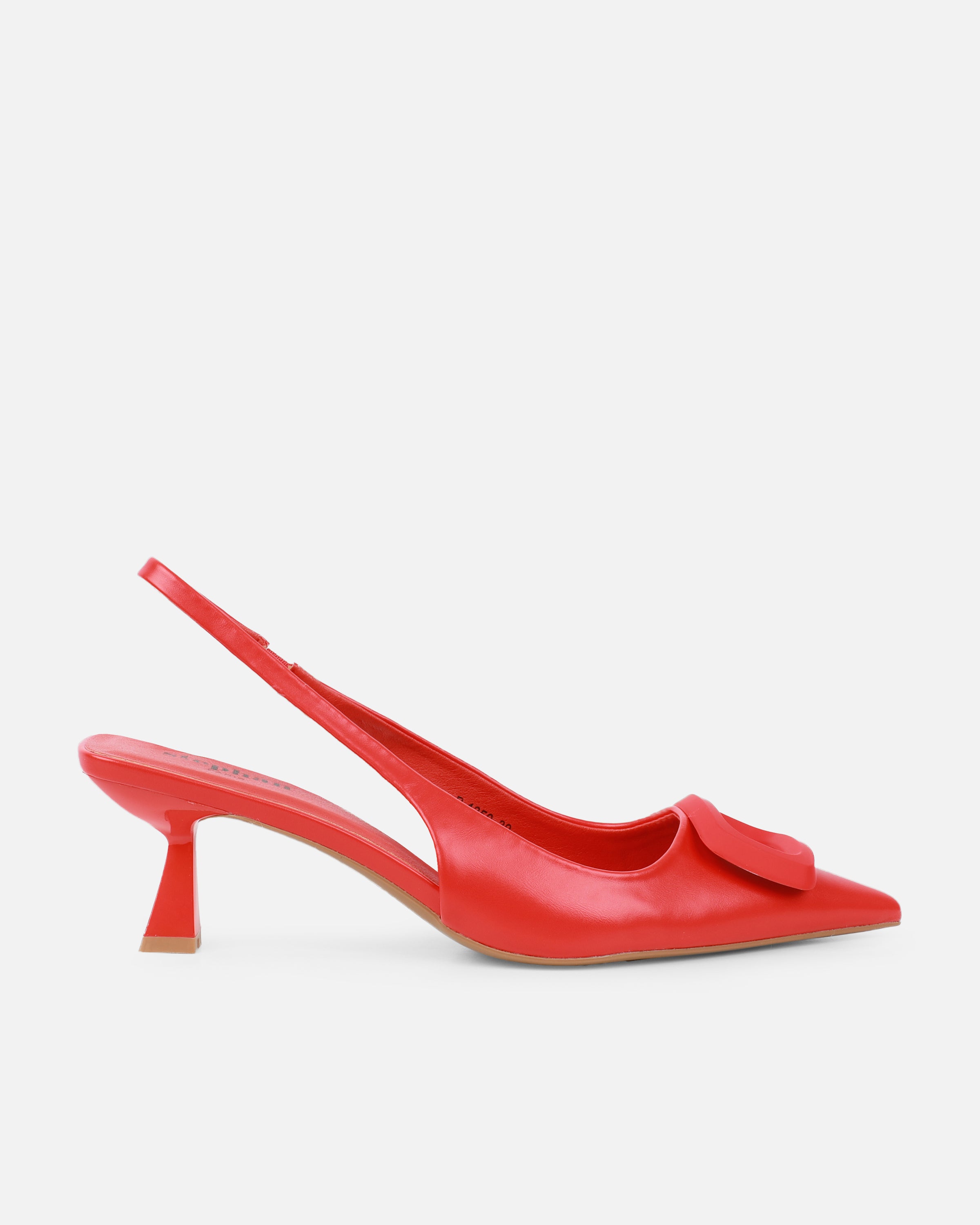 Odell Red Sling Back Mid Heel Courts | SIMMI London