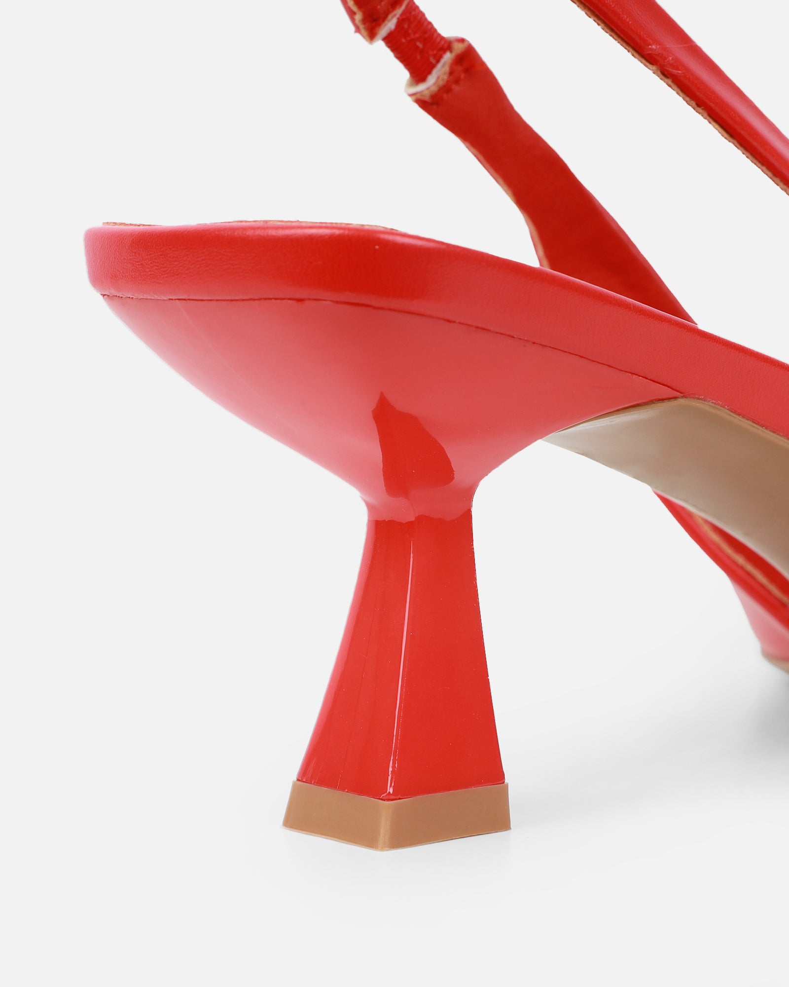 Odell Red Sling Back Mid Heel Courts | SIMMI London