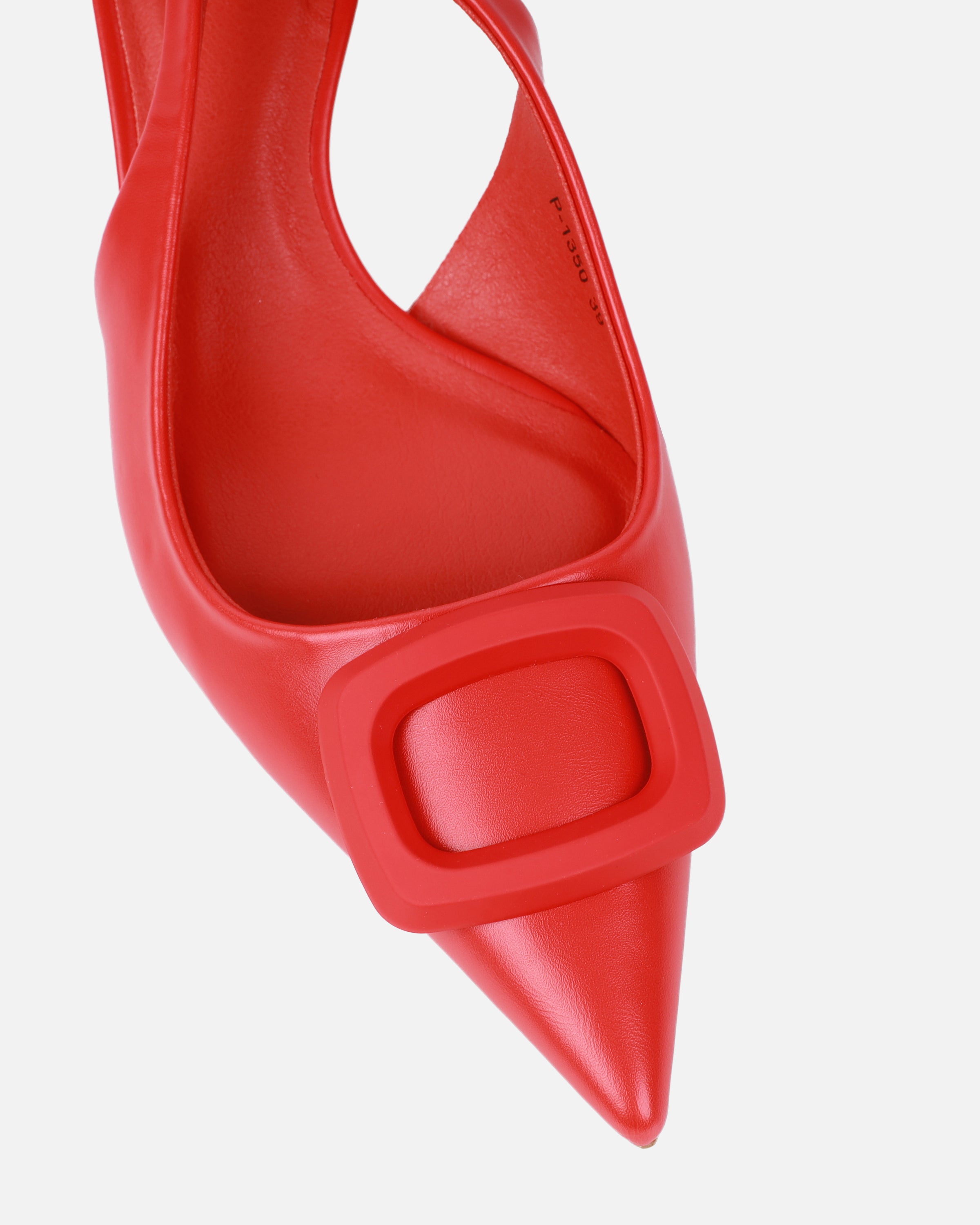 Odell Red Sling Back Mid Heel Courts | SIMMI London