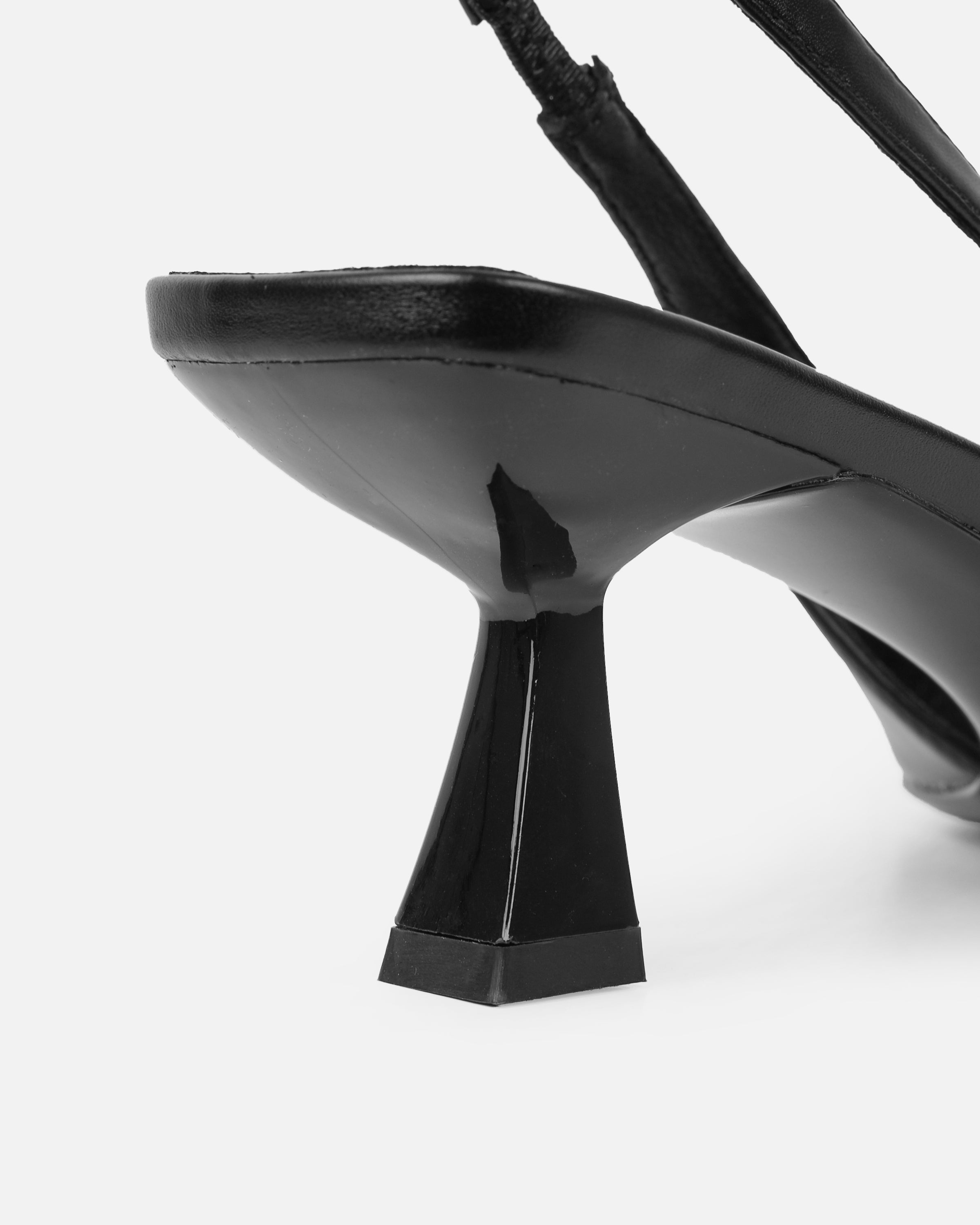 Ardenne Black Diamante Low Court Heeled Shoes | SIMMI London