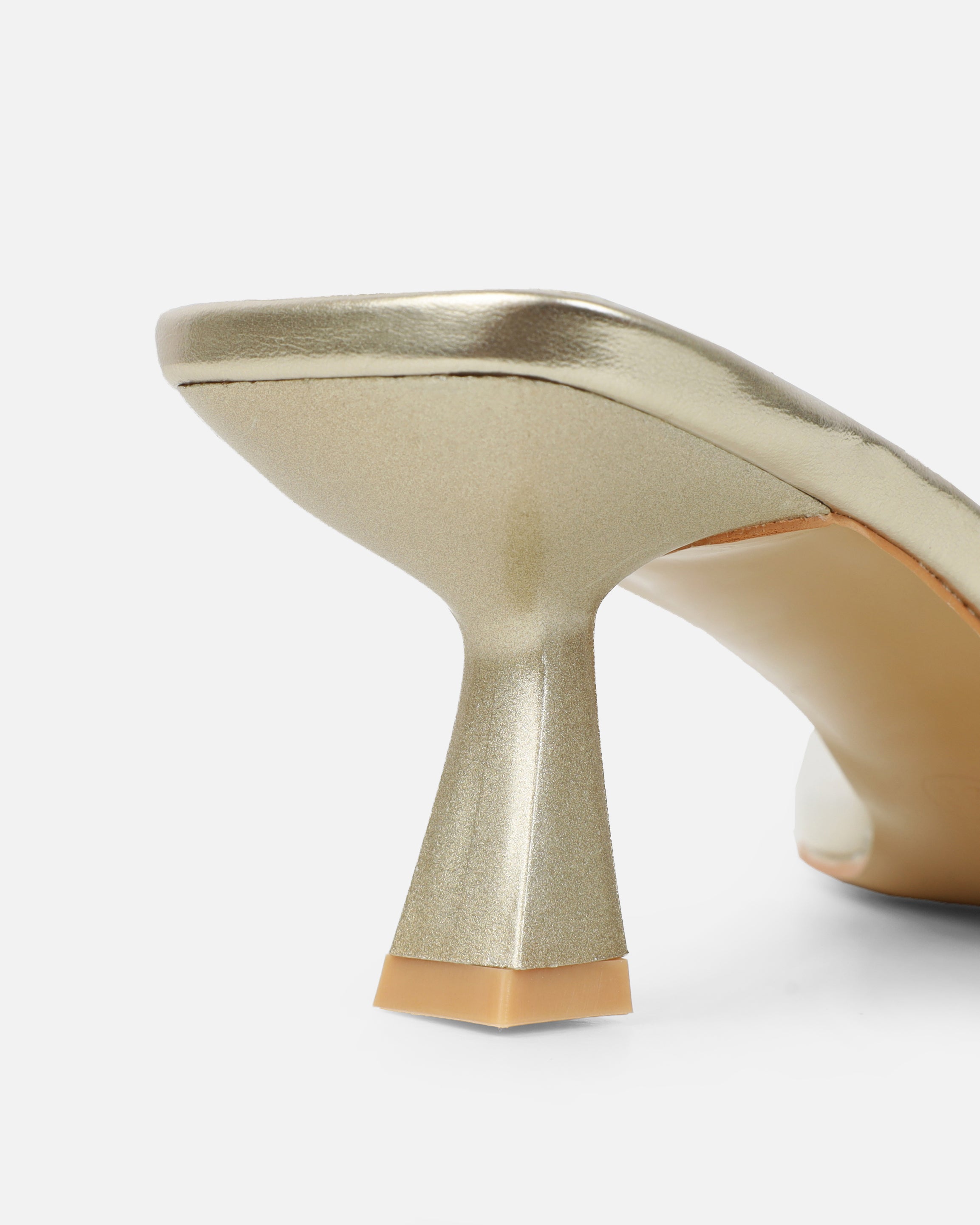 Racquel Clear Gold Diamante Mid Heel Courts | SIMMI London