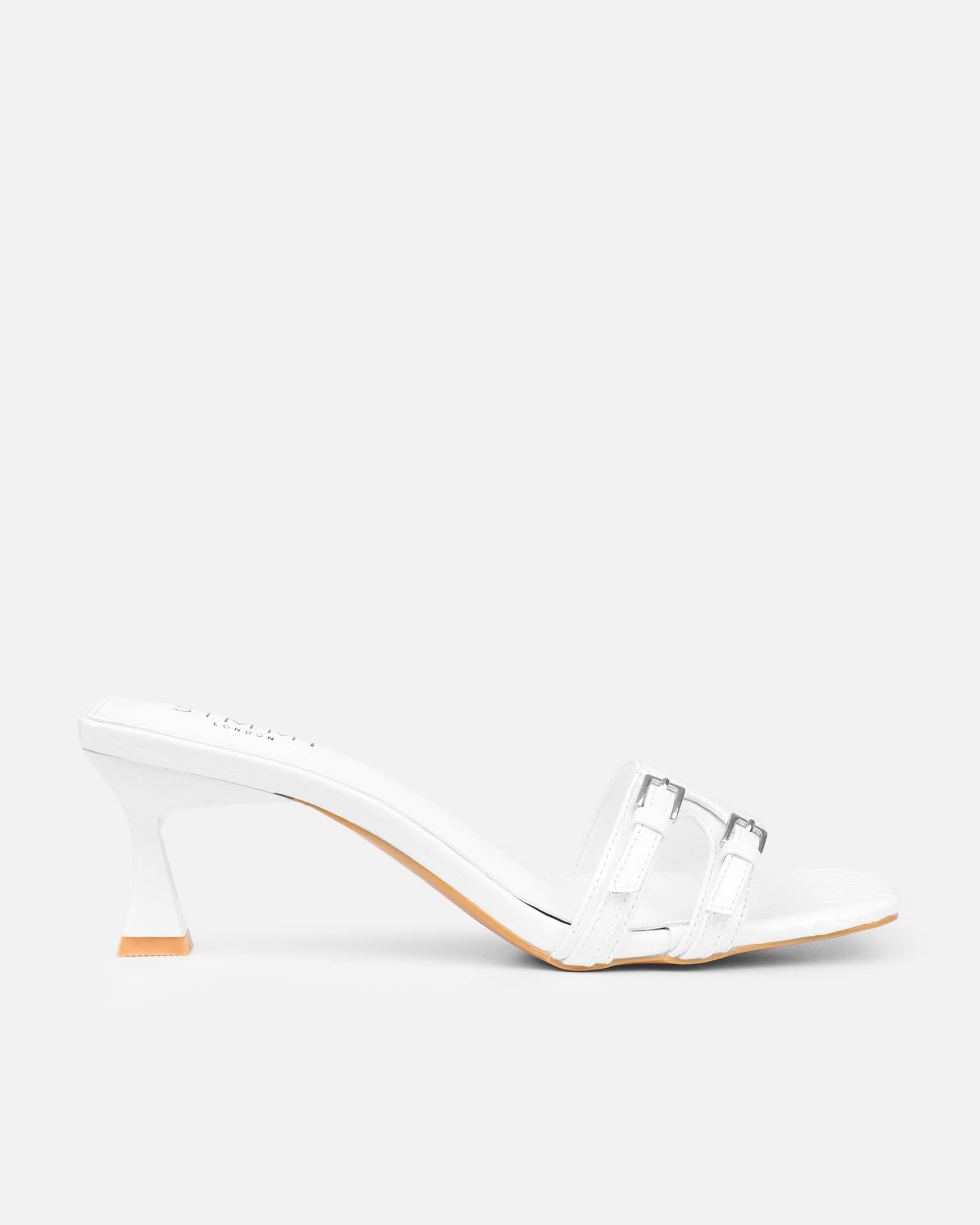 Dallyn white croc mule heeled sandals | SIMMI London